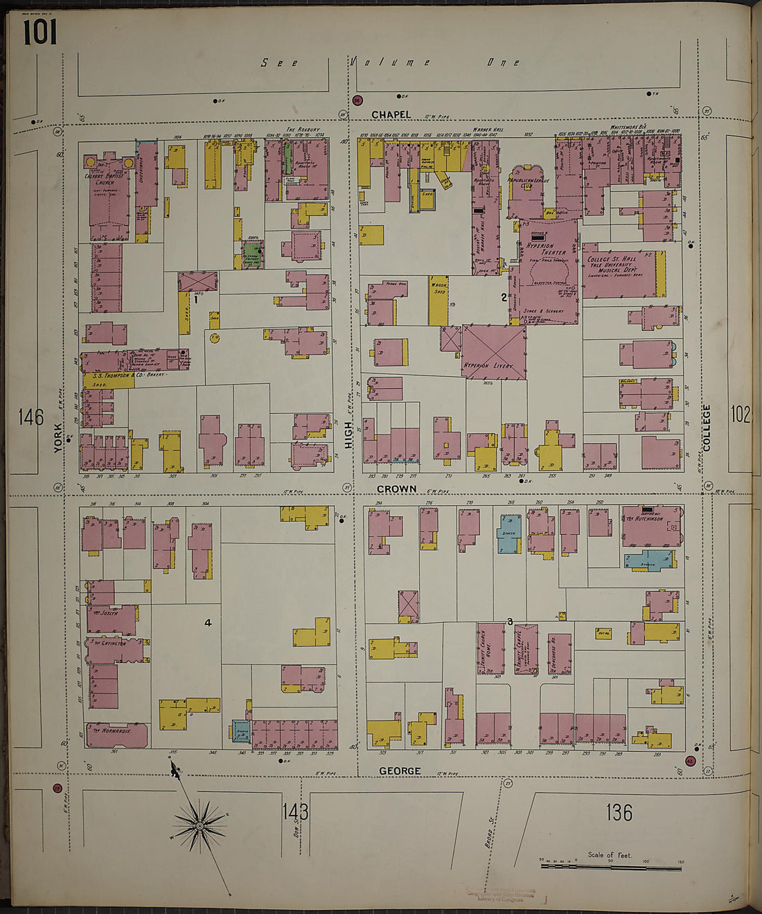 This old map of New Haven, New Haven County, Connecticut was created by Sanborn Map Company in 1901
