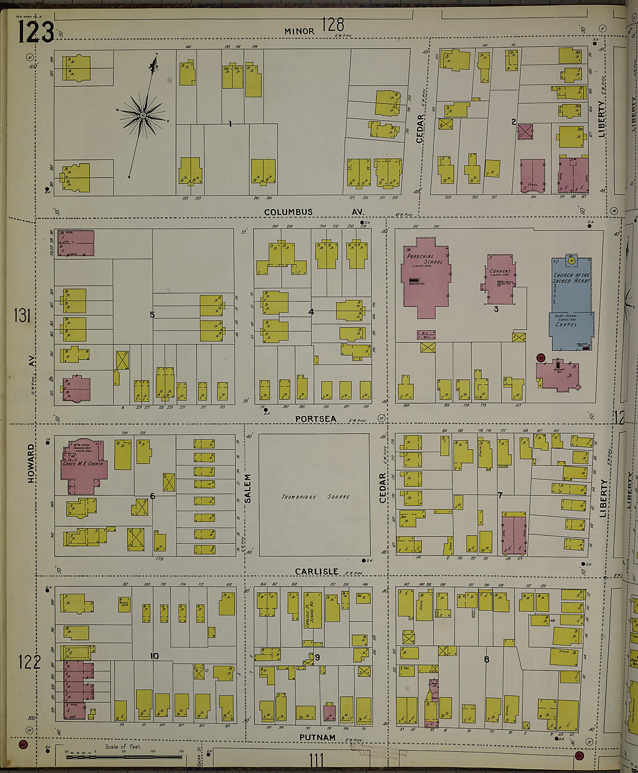 This old map of New Haven, New Haven County, Connecticut was created by Sanborn Map Company in 1901