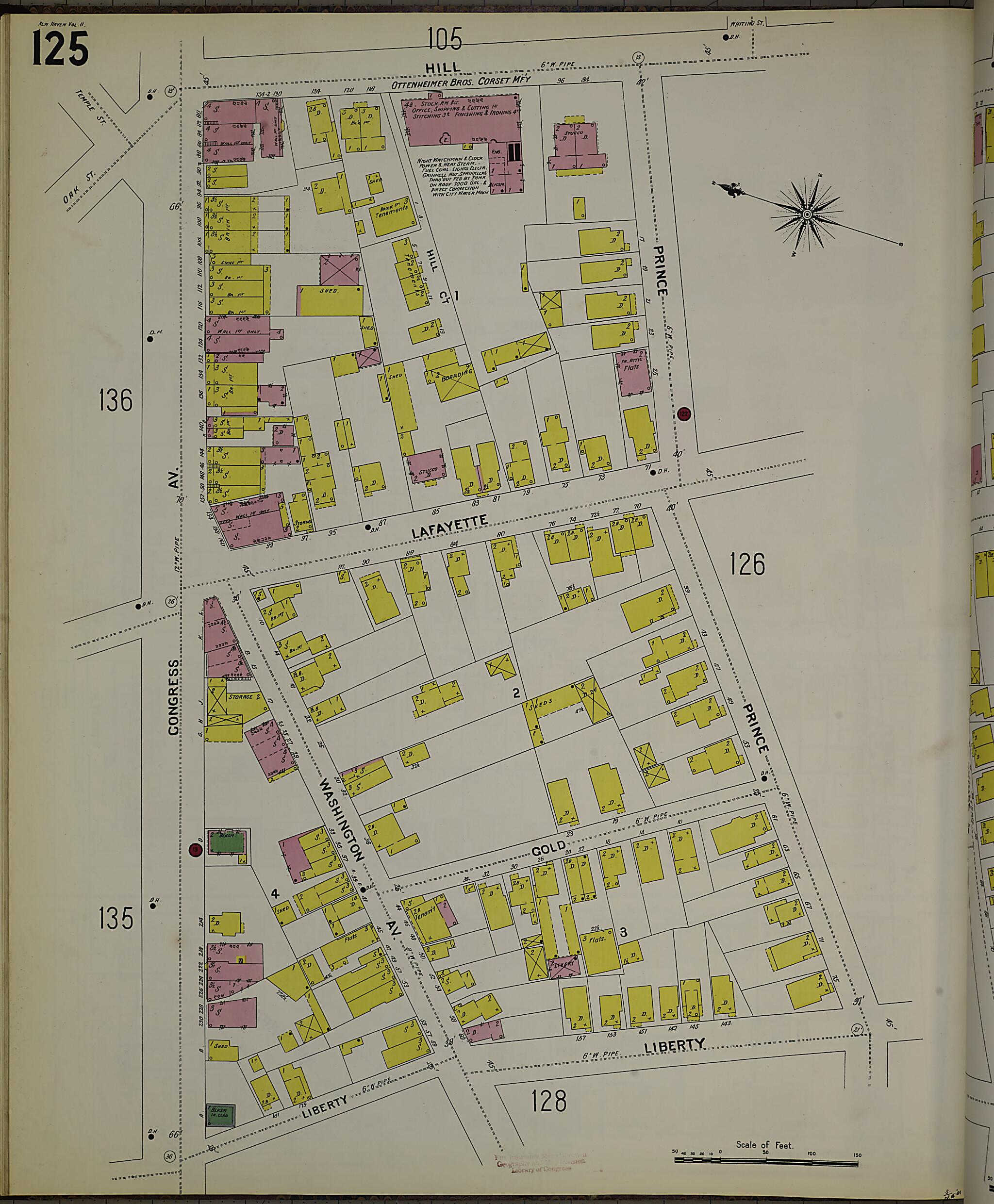 This old map of New Haven, New Haven County, Connecticut was created by Sanborn Map Company in 1901