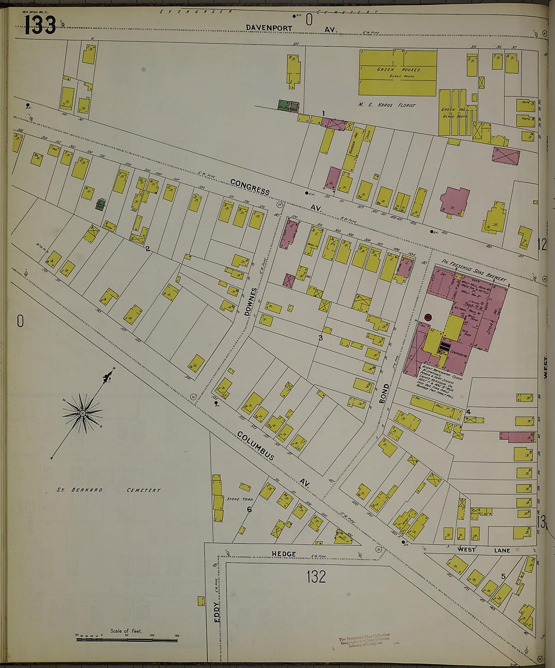 This old map of New Haven, New Haven County, Connecticut was created by Sanborn Map Company in 1901