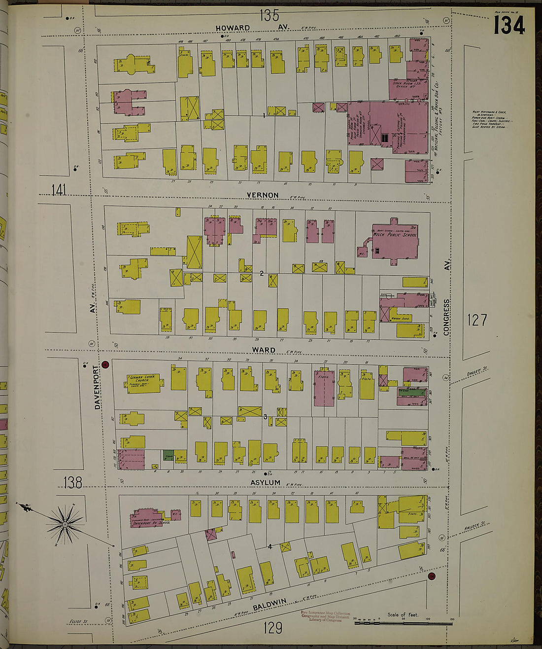 This old map of New Haven, New Haven County, Connecticut was created by Sanborn Map Company in 1901
