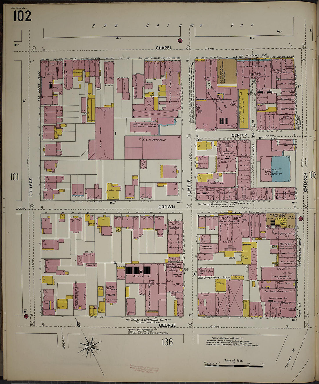 This old map of New Haven, New Haven County, Connecticut was created by Sanborn Map Company in 1901