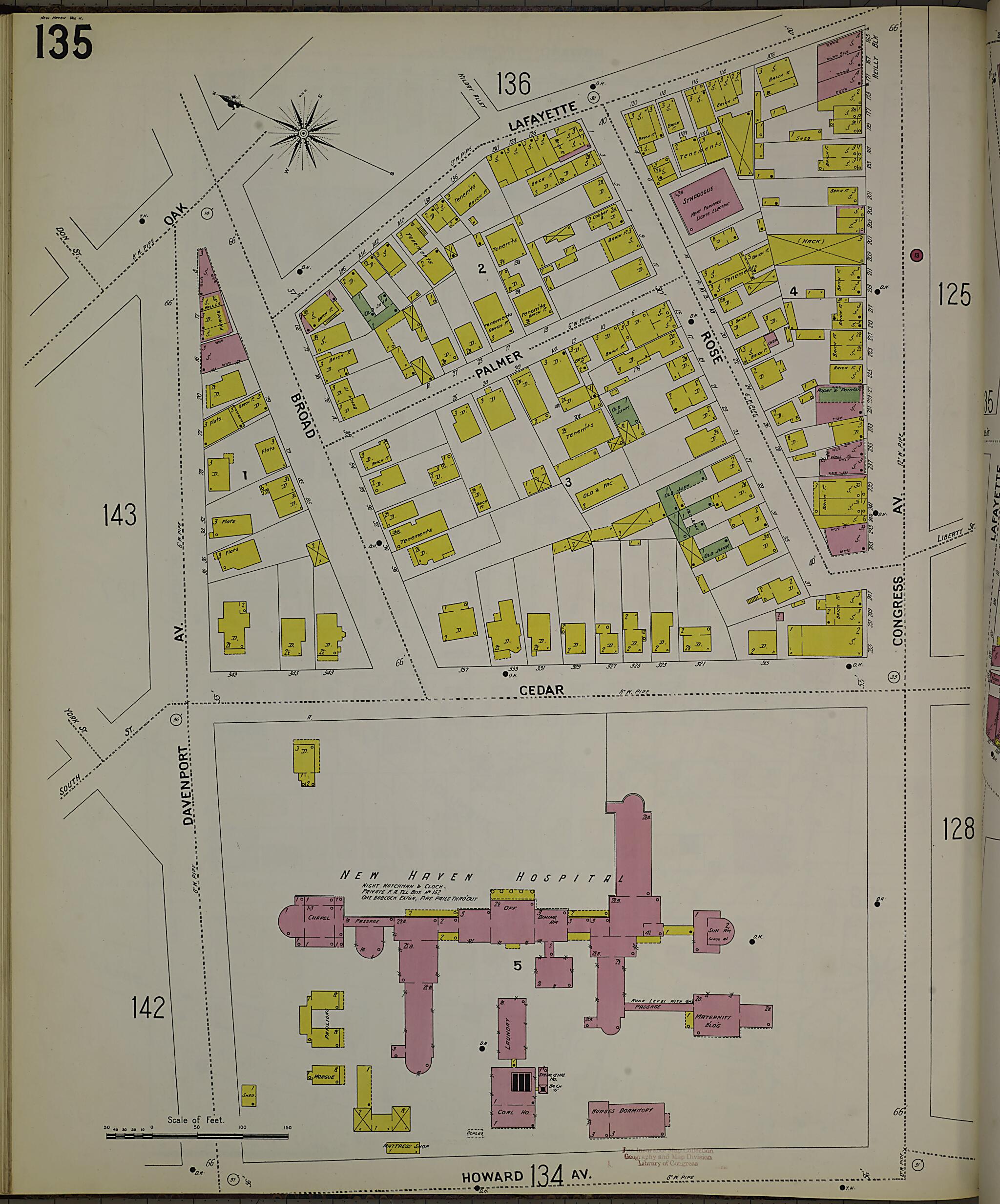 This old map of New Haven, New Haven County, Connecticut was created by Sanborn Map Company in 1901