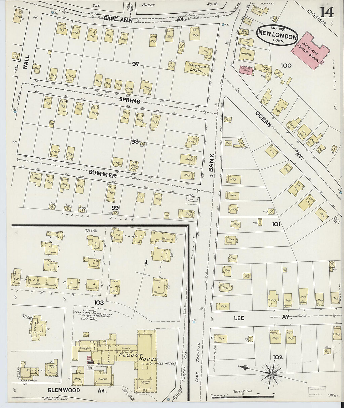 This old map of New London, New London County, Connecticut was created by Sanborn Map Company in 1891
