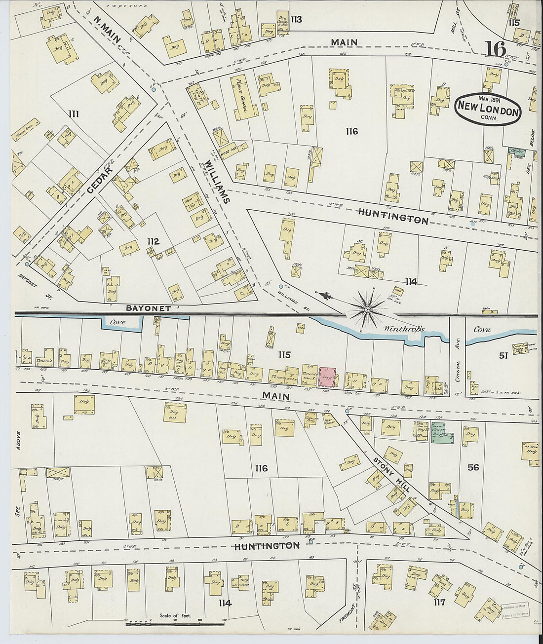 This old map of New London, New London County, Connecticut was created by Sanborn Map Company in 1891