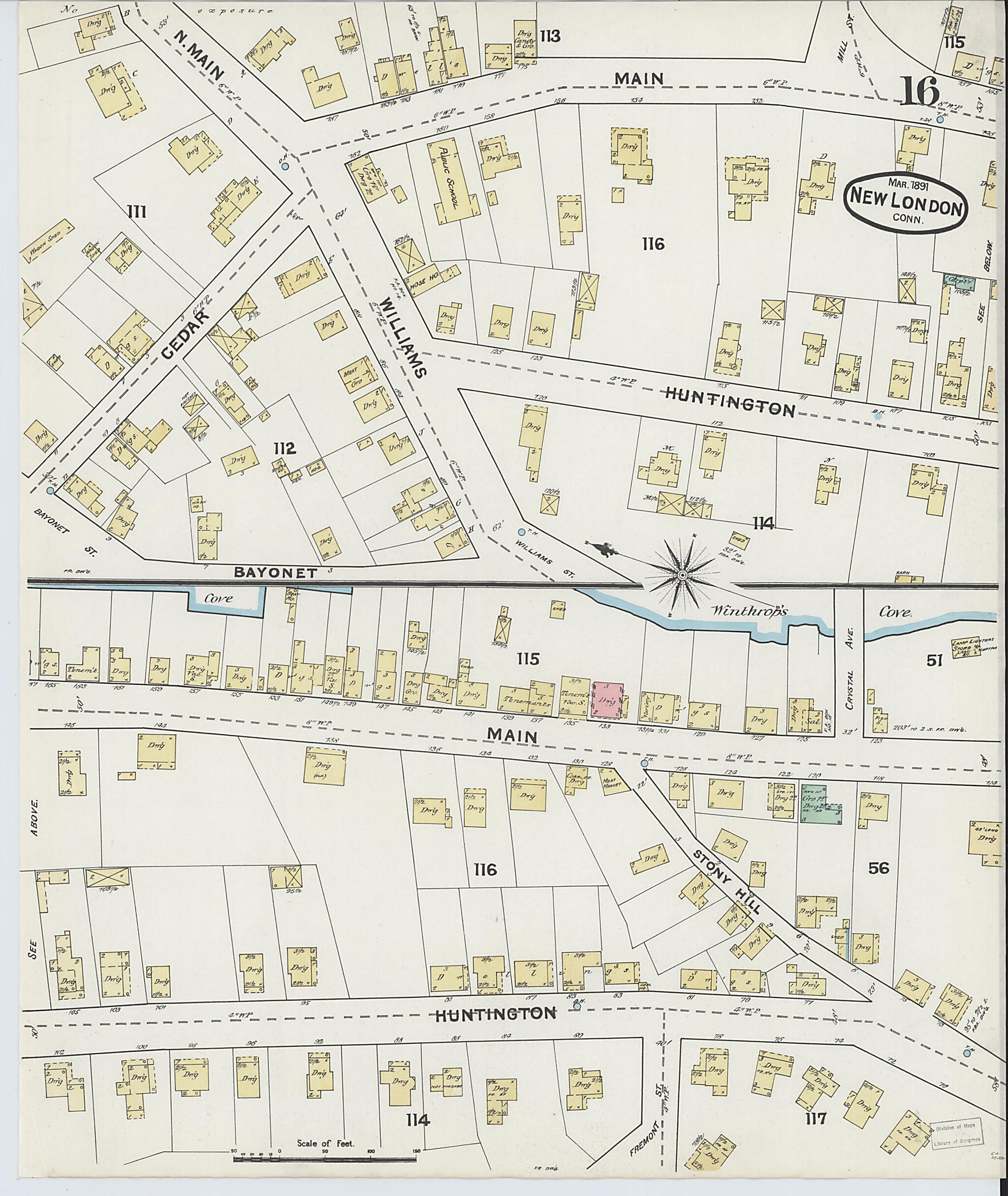 This old map of New London, New London County, Connecticut was created by Sanborn Map Company in 1891