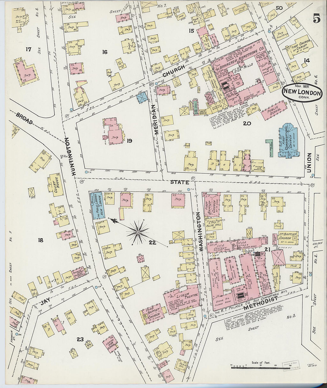 This old map of New London, New London County, Connecticut was created by Sanborn Map Company in 1891