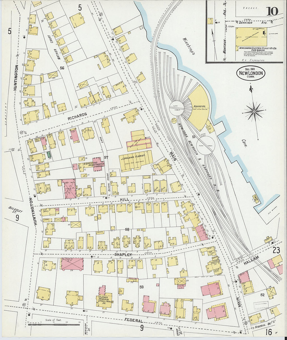 This old map of New London, New London County, Connecticut was created by Sanborn Map Company in 1901