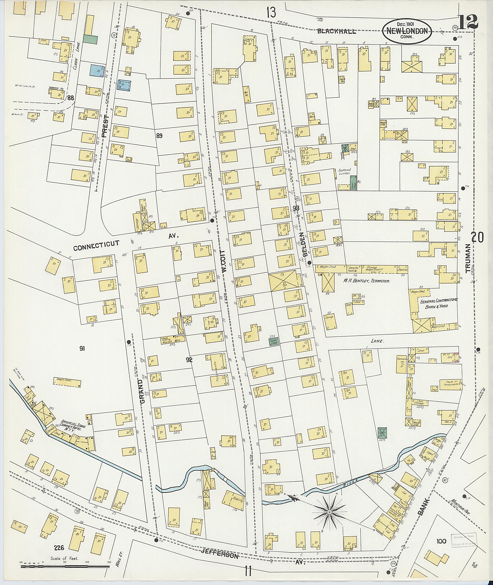 This old map of New London, New London County, Connecticut was created by Sanborn Map Company in 1901