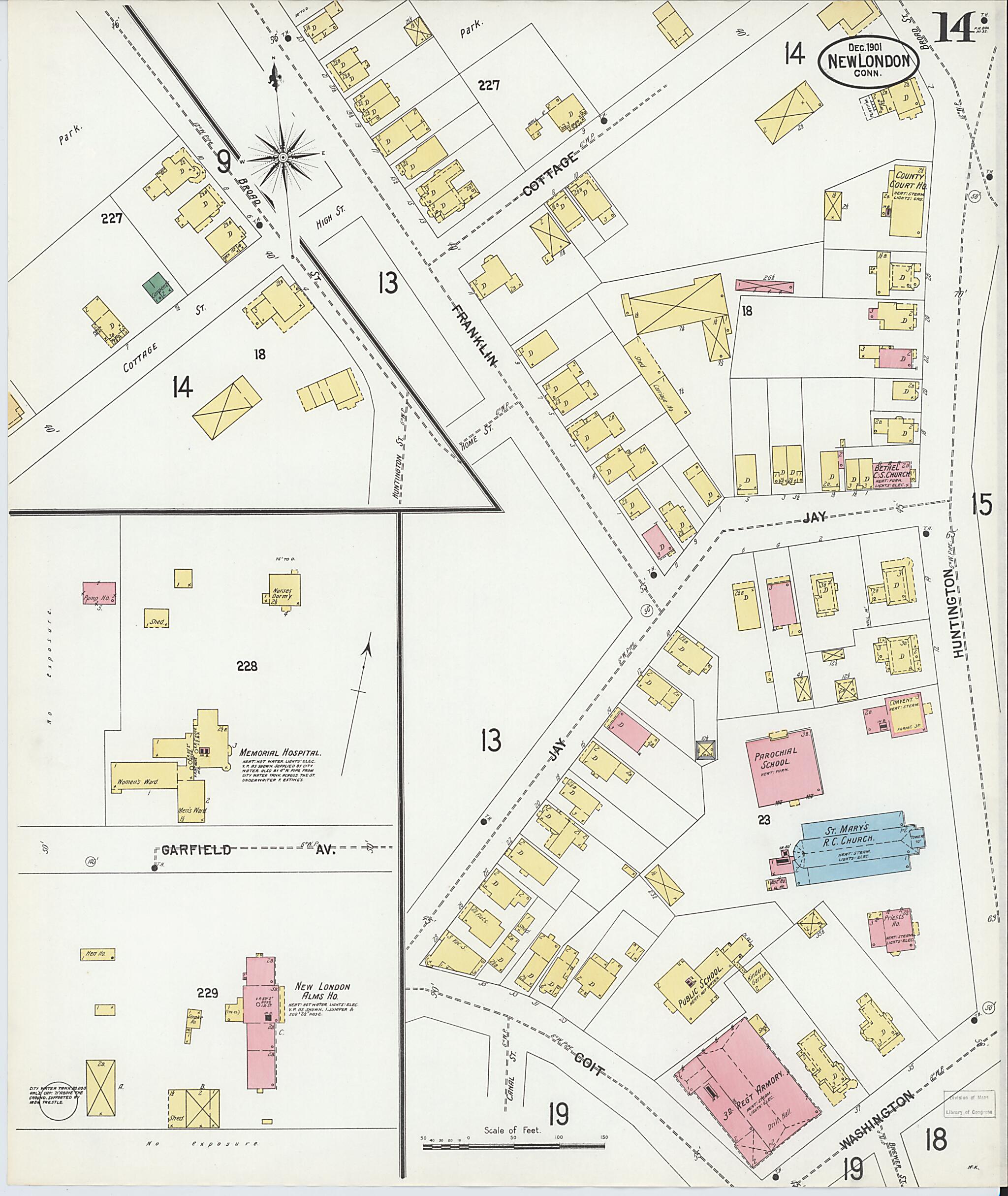 This old map of New London, New London County, Connecticut was created by Sanborn Map Company in 1901