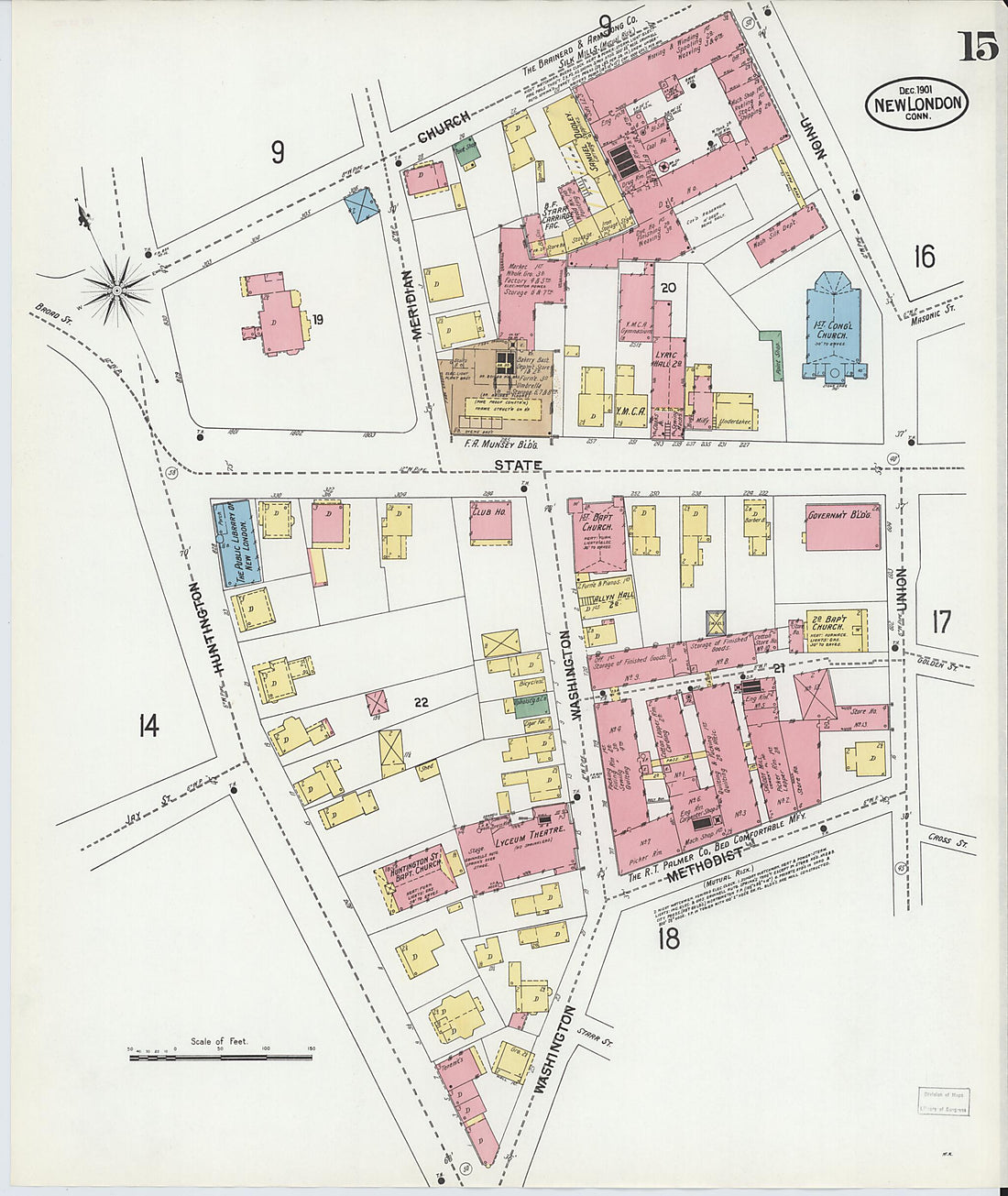 This old map of New London, New London County, Connecticut was created by Sanborn Map Company in 1901