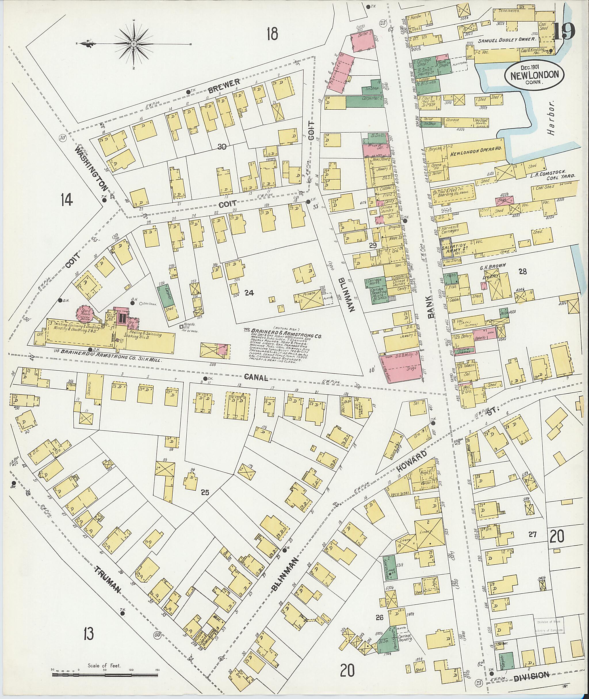 This old map of New London, New London County, Connecticut was created by Sanborn Map Company in 1901