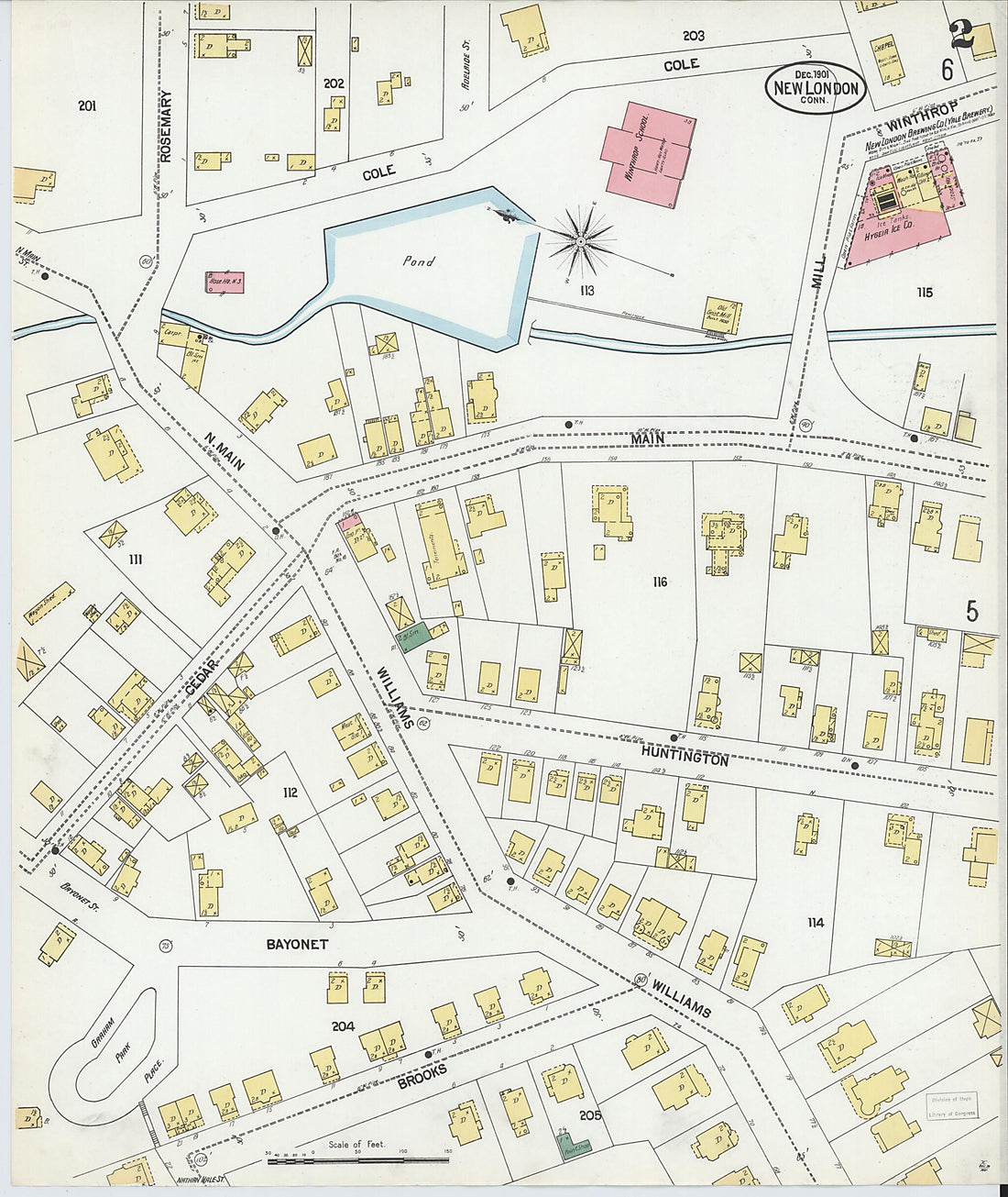 This old map of New London, New London County, Connecticut was created by Sanborn Map Company in 1901