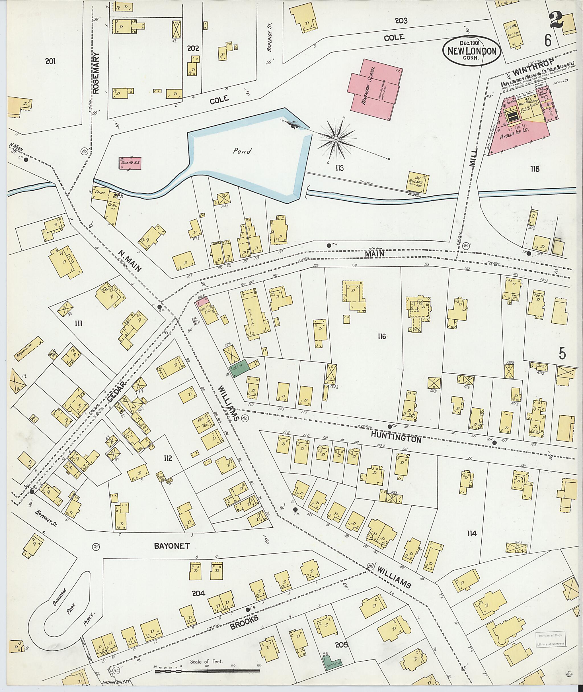 This old map of New London, New London County, Connecticut was created by Sanborn Map Company in 1901