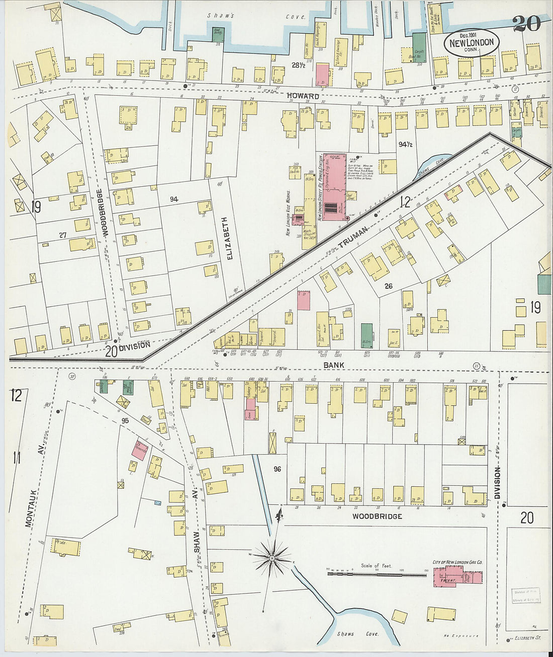 This old map of New London, New London County, Connecticut was created by Sanborn Map Company in 1901
