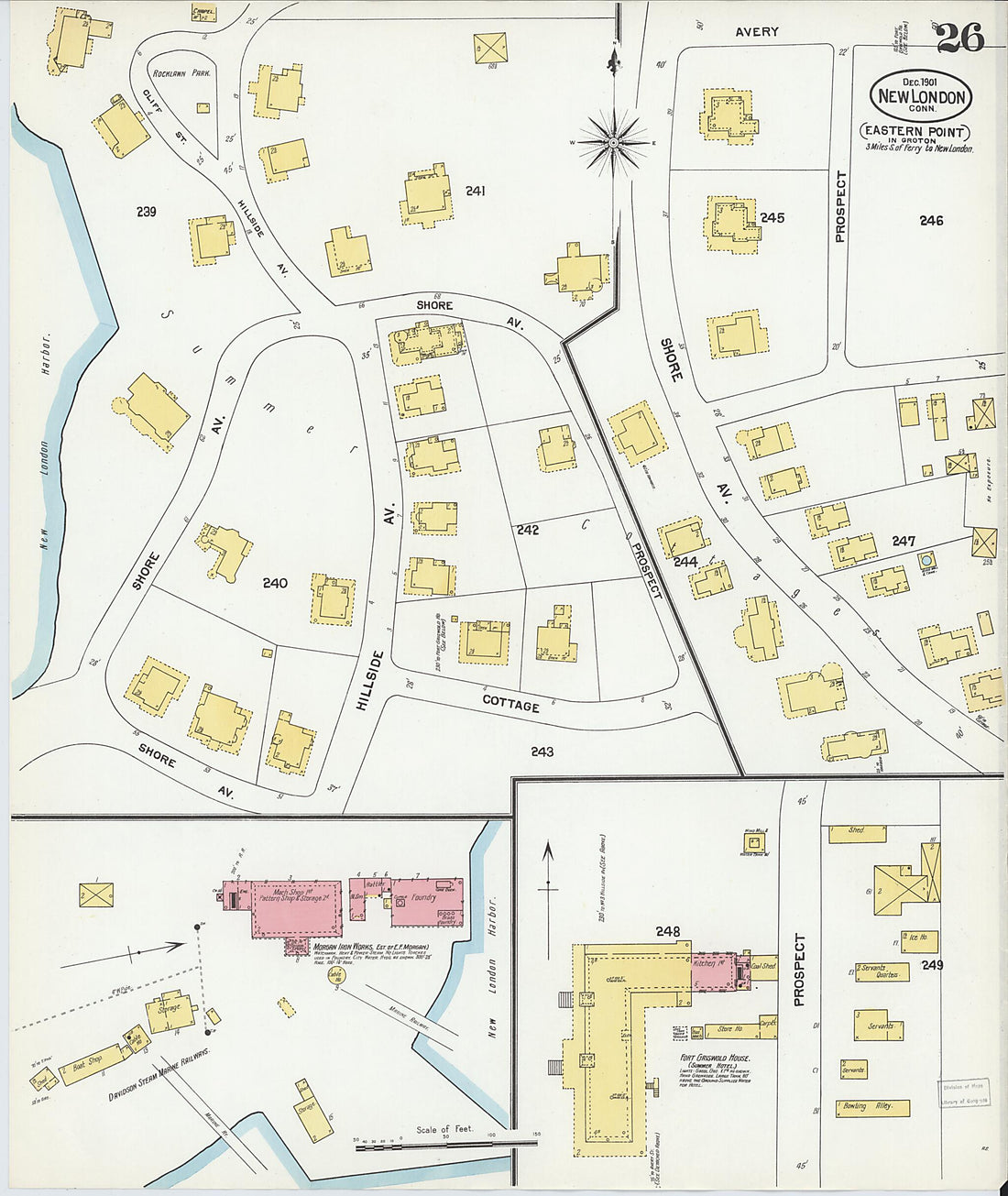 This old map of New London, New London County, Connecticut was created by Sanborn Map Company in 1901
