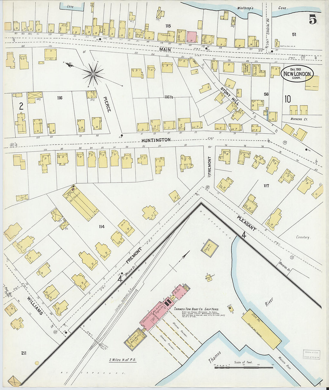This old map of New London, New London County, Connecticut was created by Sanborn Map Company in 1901