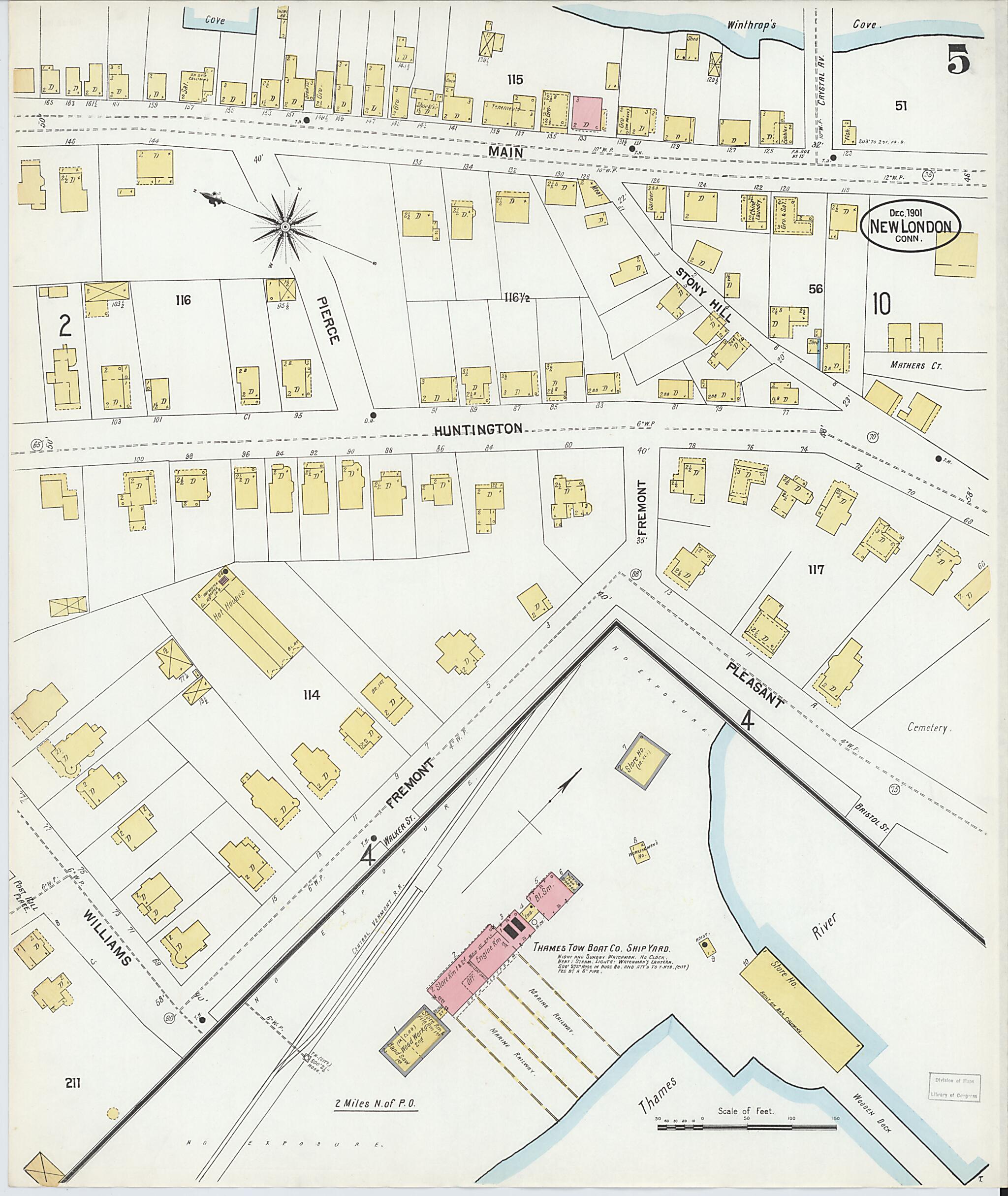 This old map of New London, New London County, Connecticut was created by Sanborn Map Company in 1901