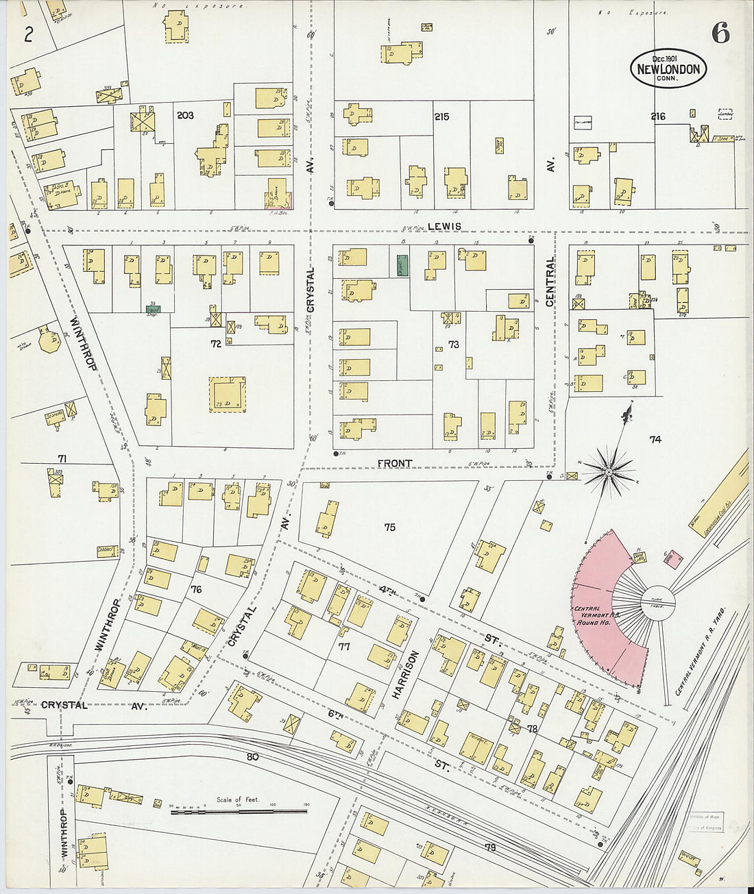 This old map of New London, New London County, Connecticut was created by Sanborn Map Company in 1901