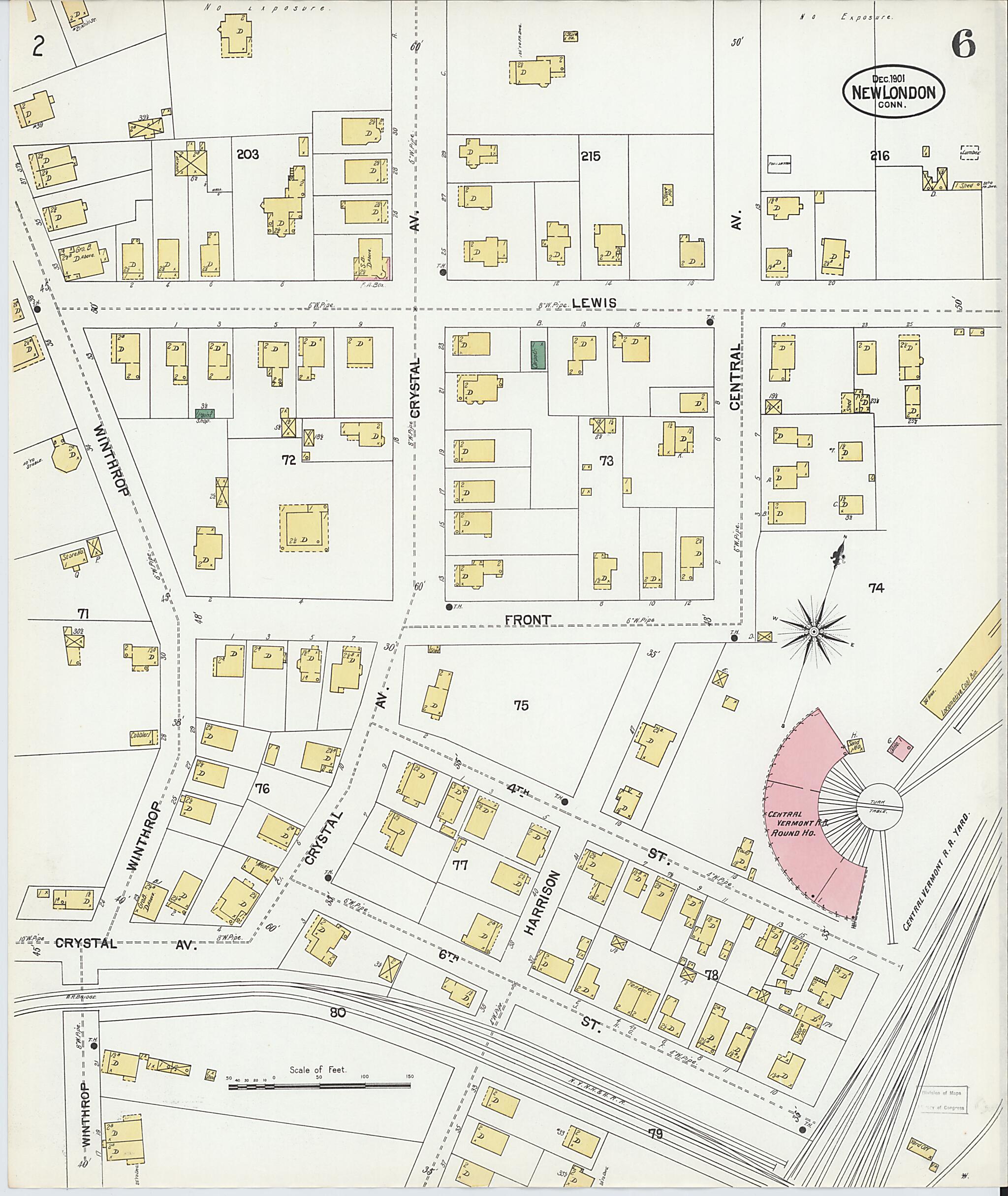 This old map of New London, New London County, Connecticut was created by Sanborn Map Company in 1901