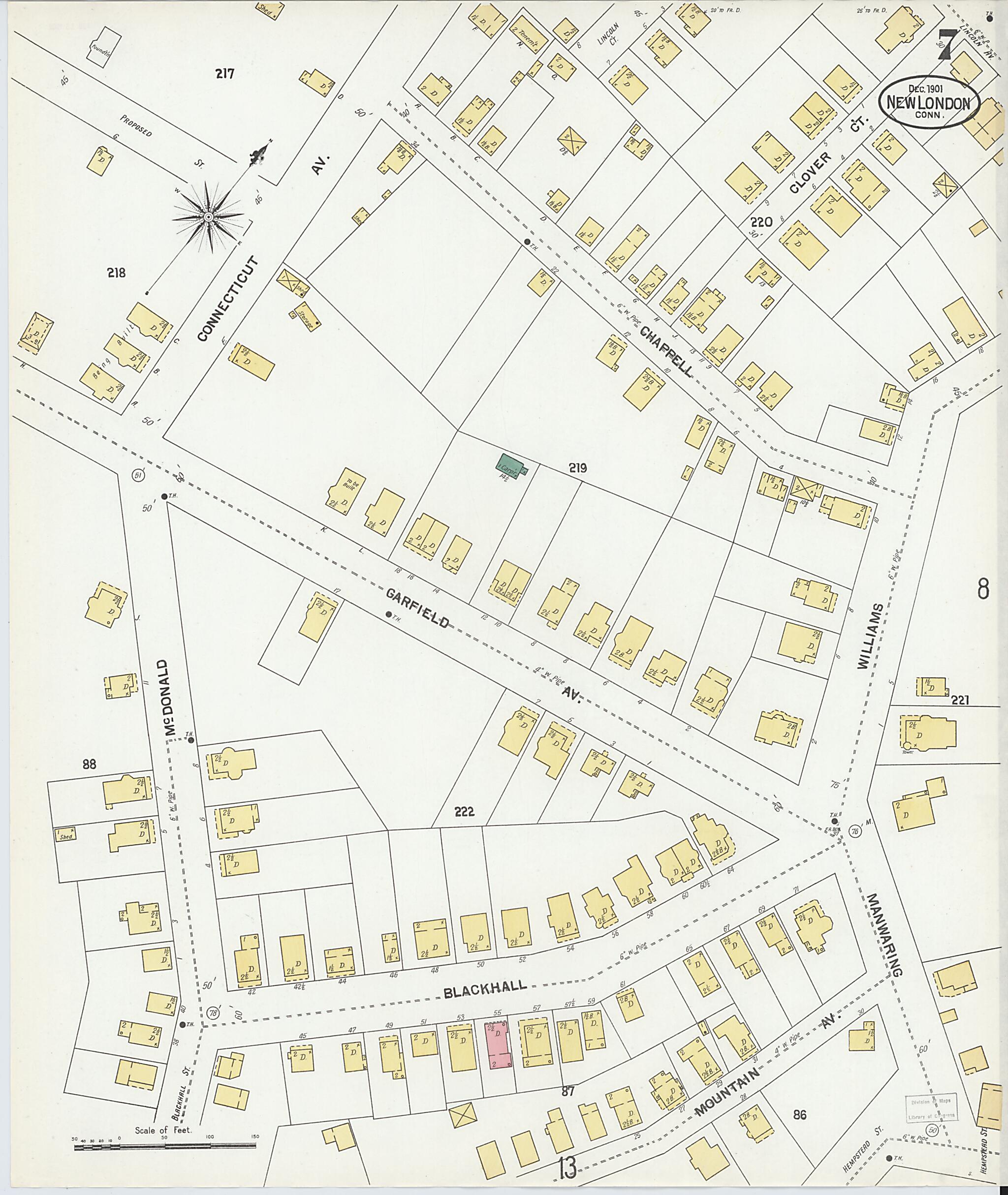 This old map of New London, New London County, Connecticut was created by Sanborn Map Company in 1901