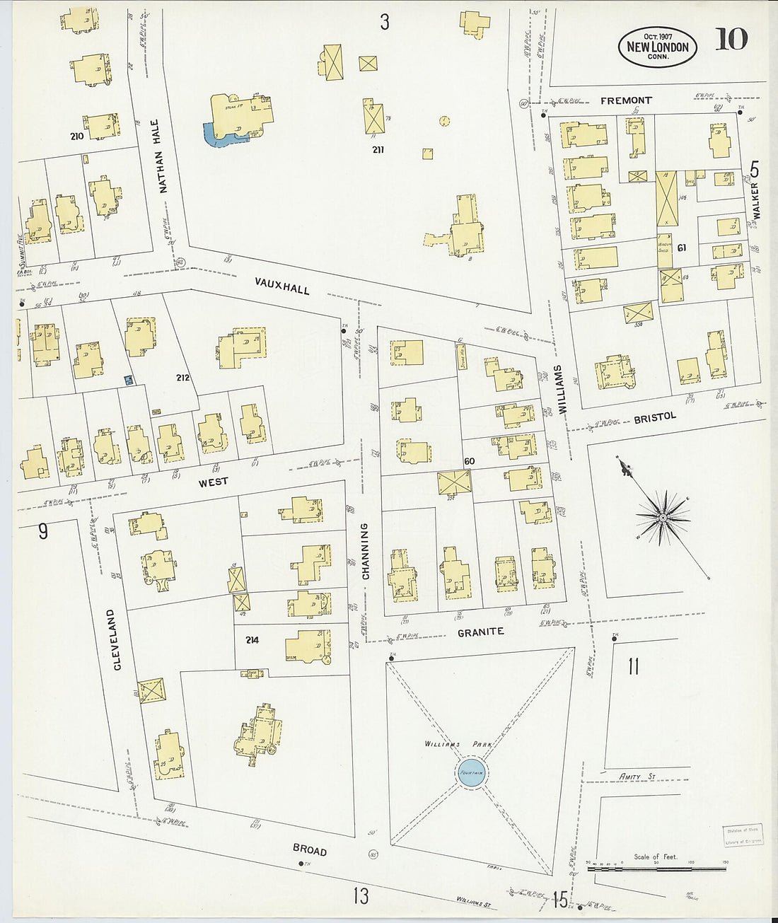 This old map of New London, New London County, Connecticut was created by Sanborn Map Company in 1907