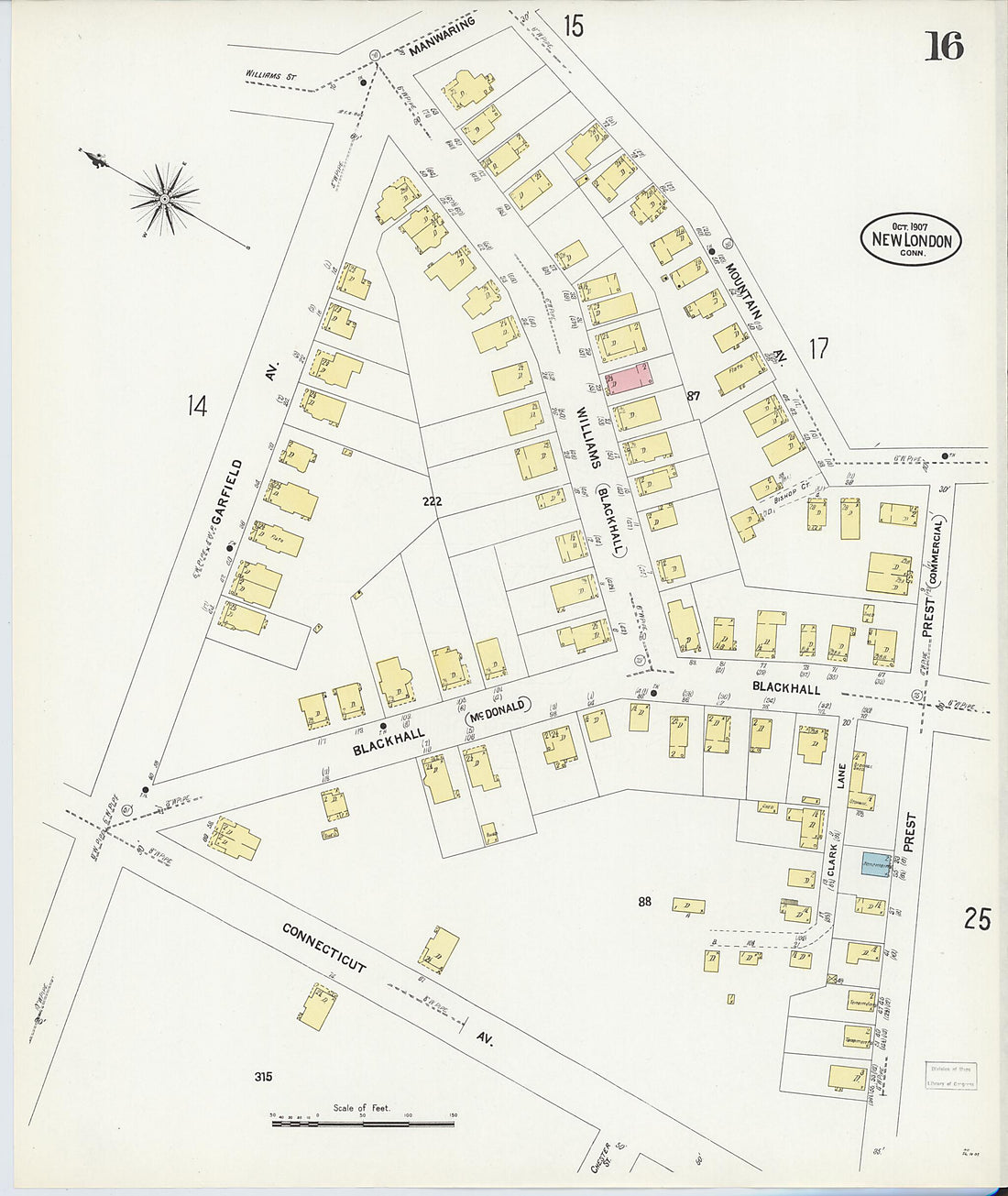 This old map of New London, New London County, Connecticut was created by Sanborn Map Company in 1907