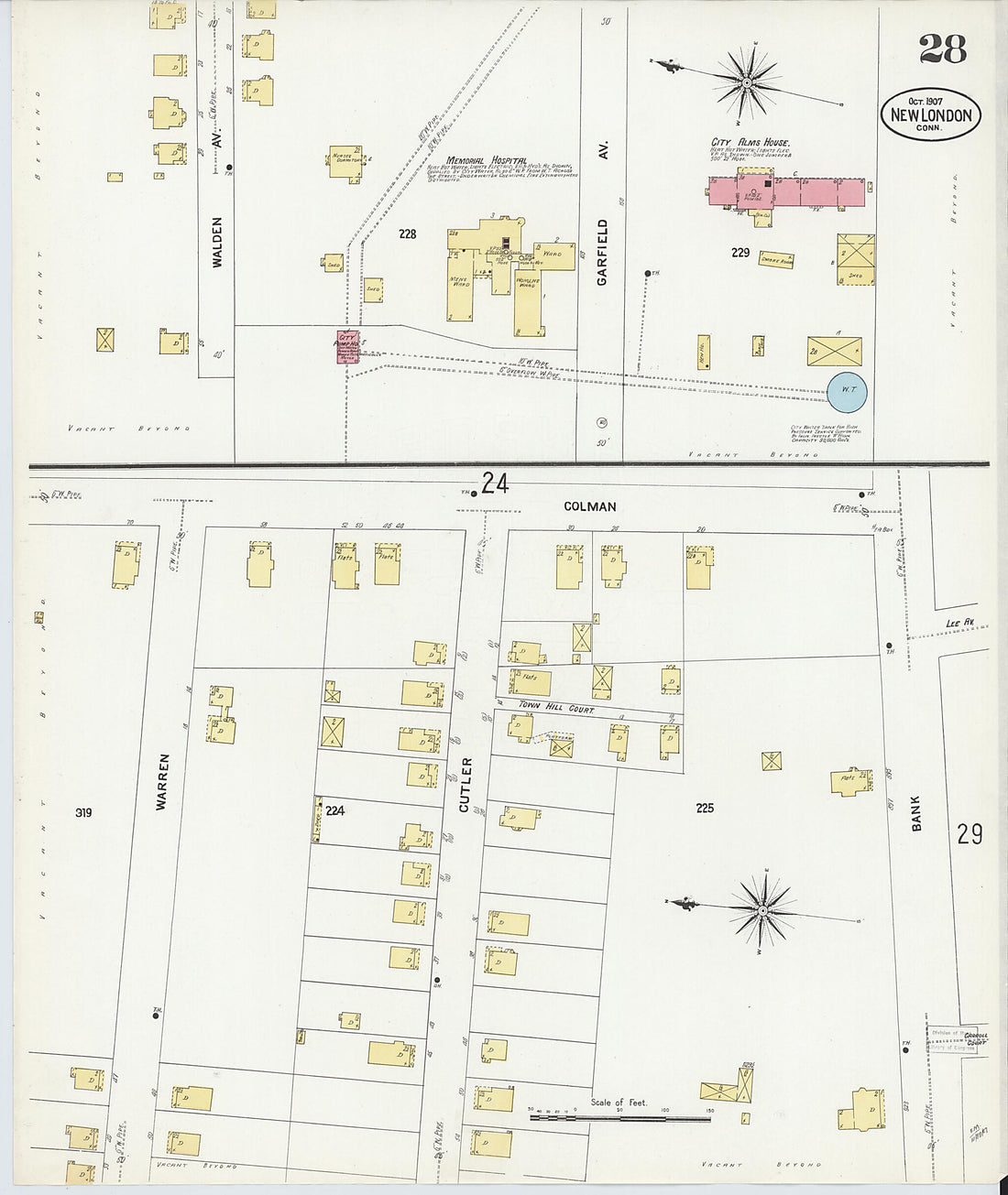 This old map of New London, New London County, Connecticut was created by Sanborn Map Company in 1907