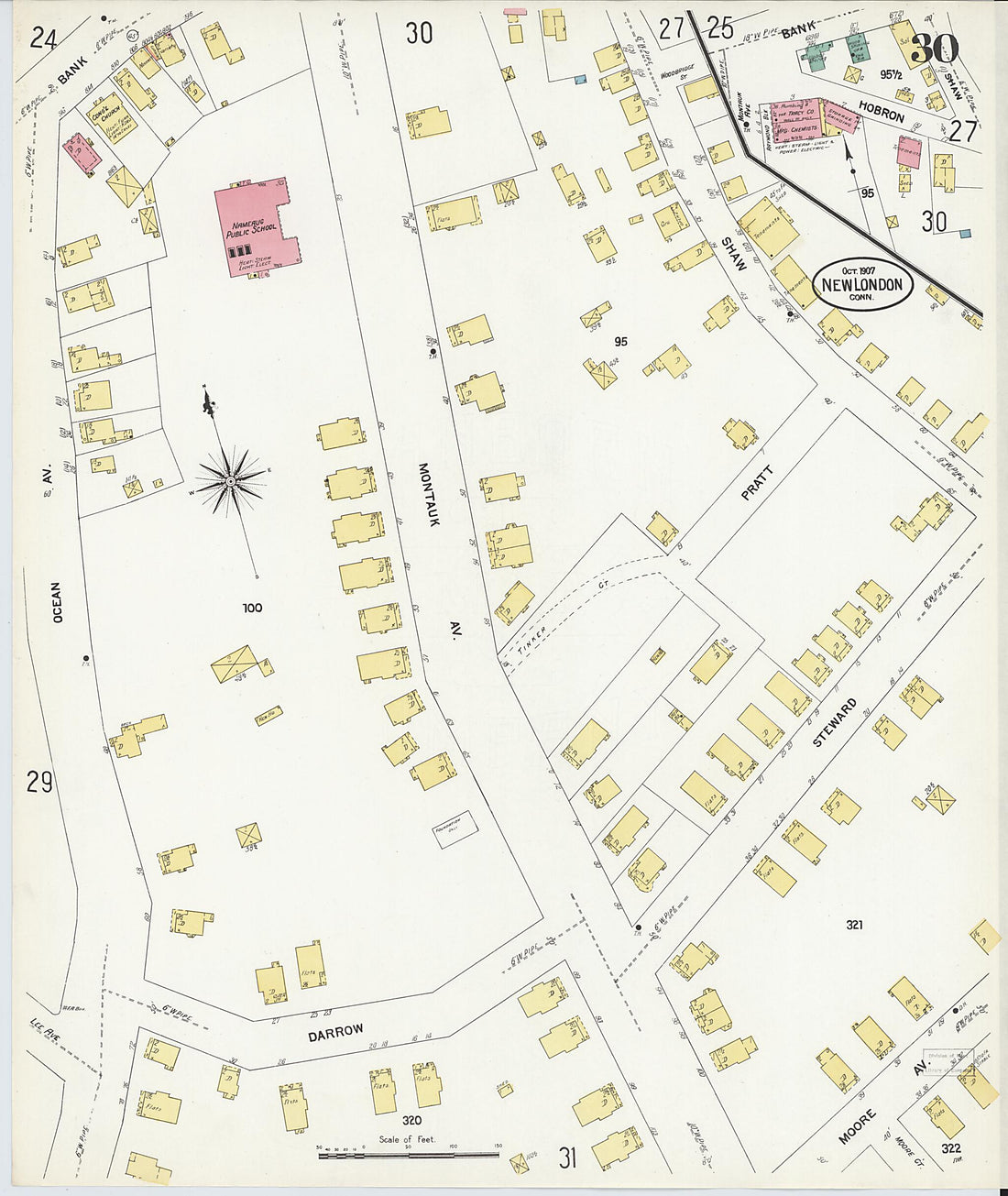 This old map of New London, New London County, Connecticut was created by Sanborn Map Company in 1907
