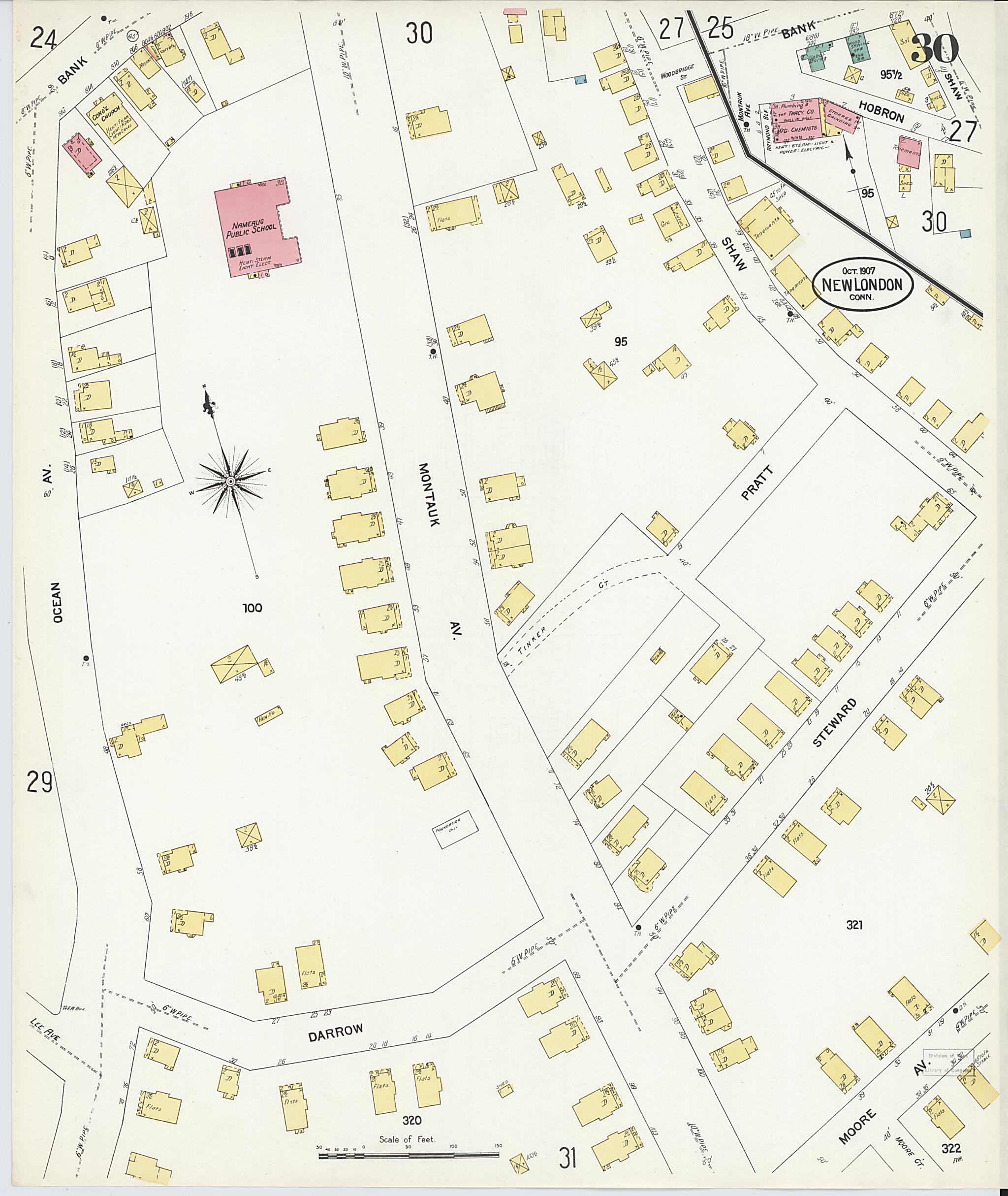 This old map of New London, New London County, Connecticut was created by Sanborn Map Company in 1907