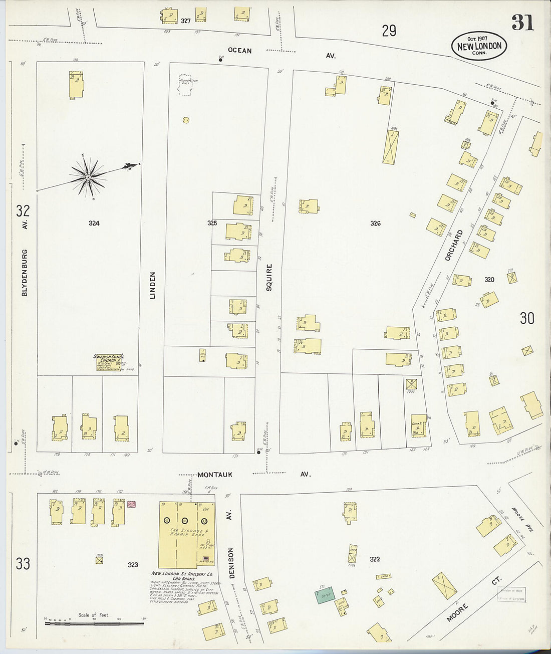 This old map of New London, New London County, Connecticut was created by Sanborn Map Company in 1907