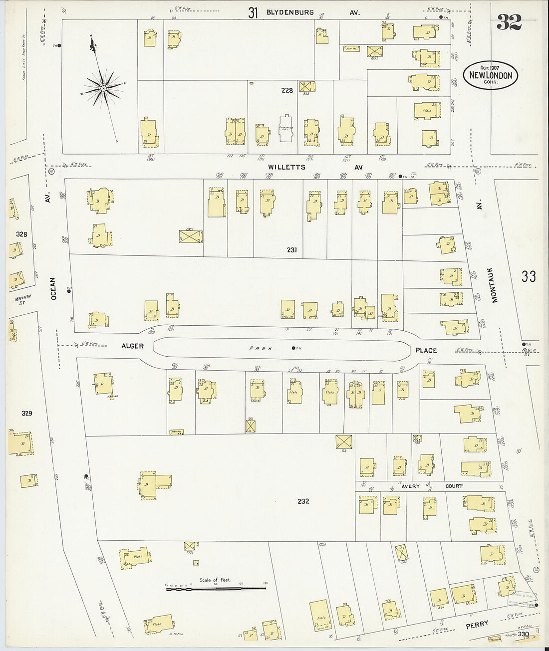 This old map of New London, New London County, Connecticut was created by Sanborn Map Company in 1907