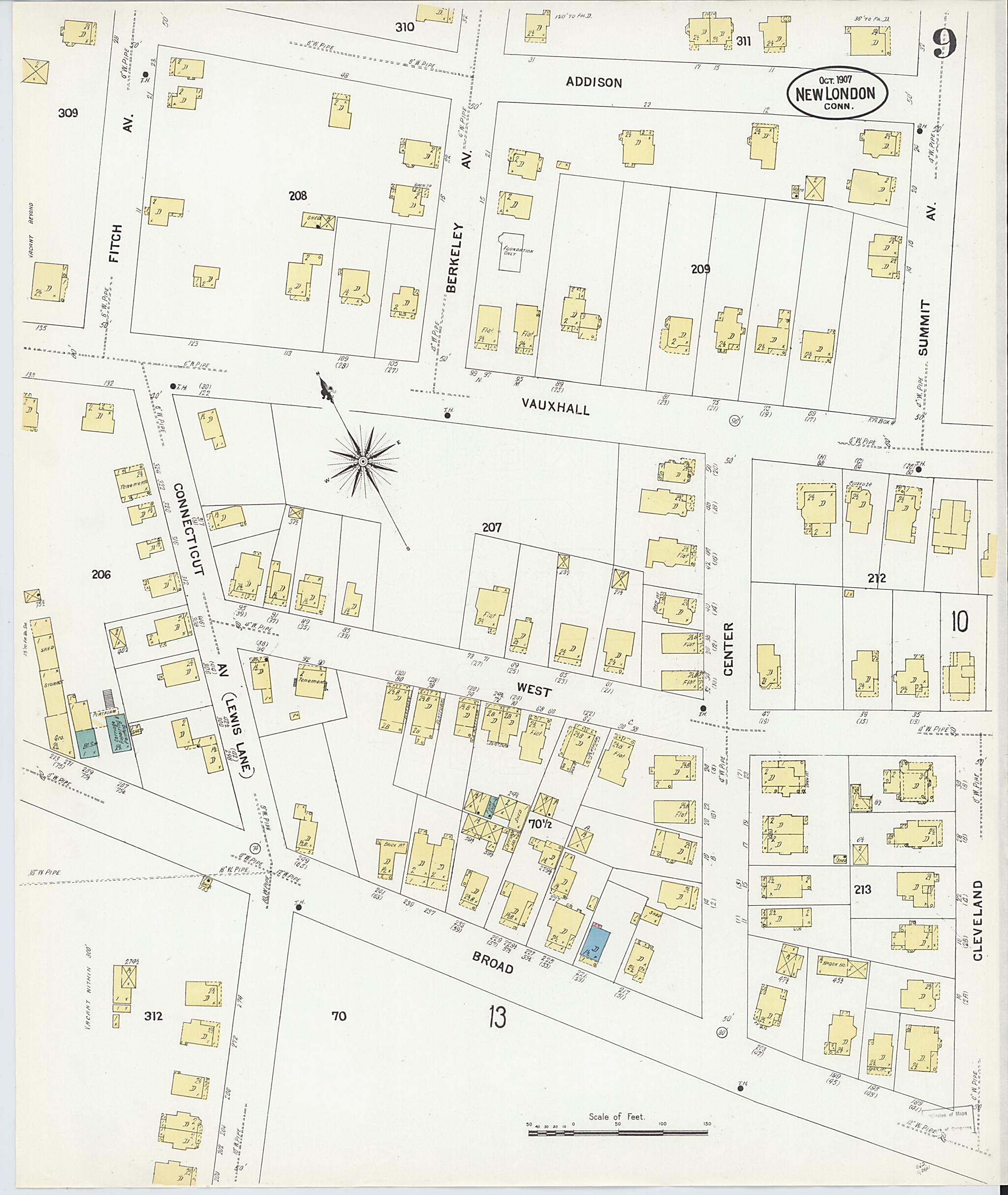This old map of New London, New London County, Connecticut was created by Sanborn Map Company in 1907