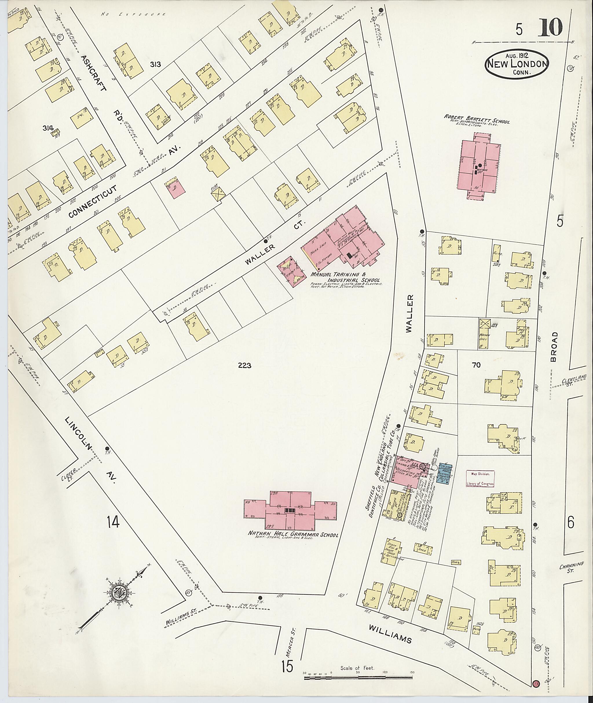 This old map of New London, New London County, Connecticut was created by Sanborn Map Company in 1912