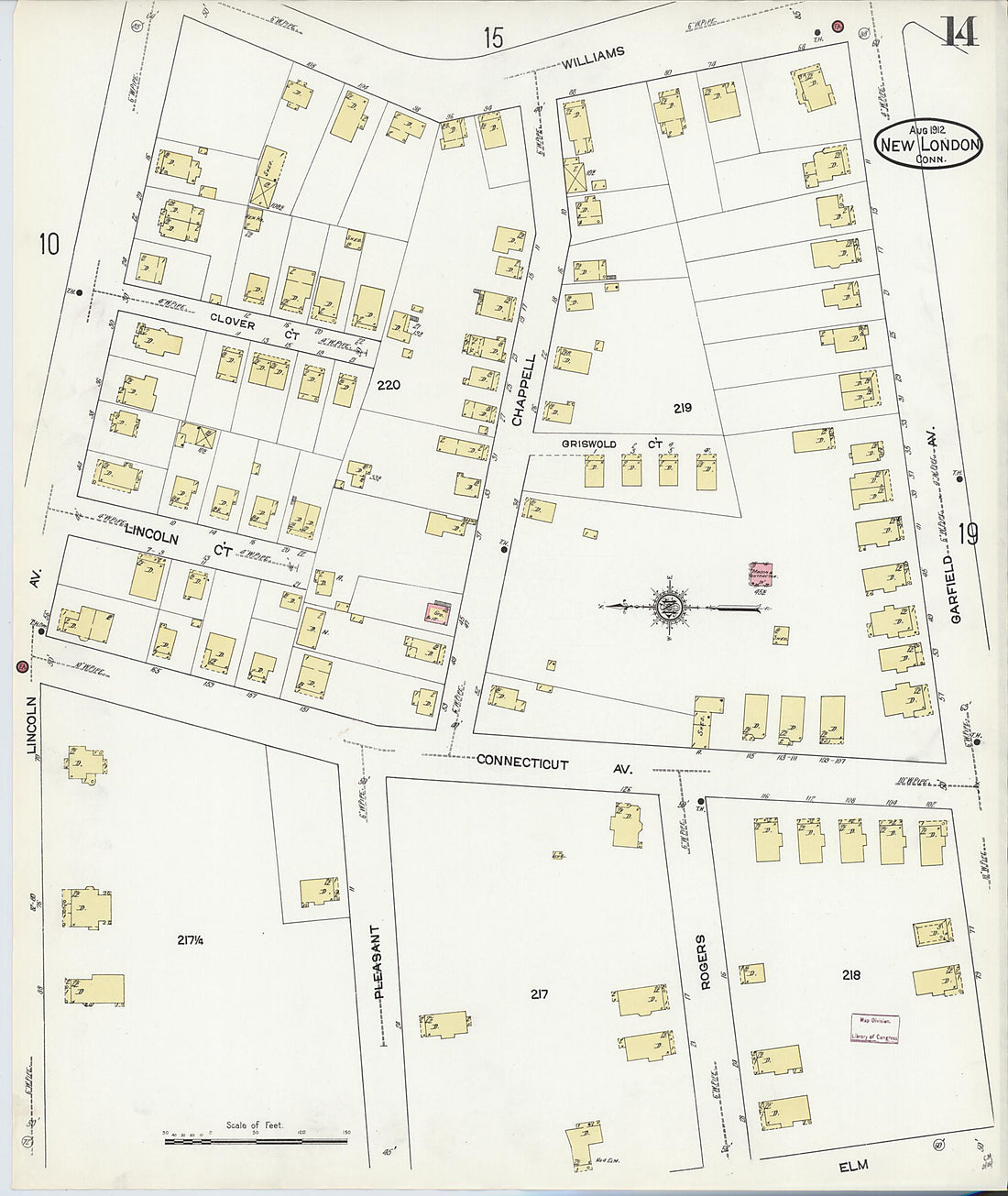 This old map of New London, New London County, Connecticut was created by Sanborn Map Company in 1912