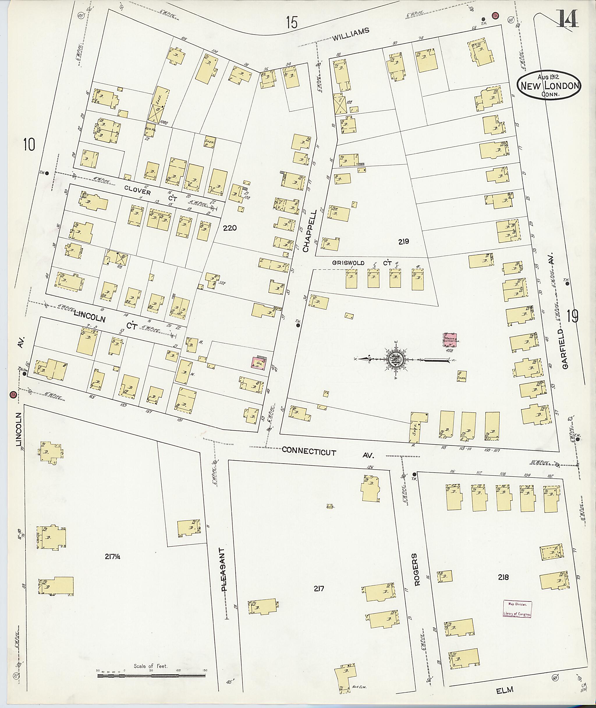 This old map of New London, New London County, Connecticut was created by Sanborn Map Company in 1912