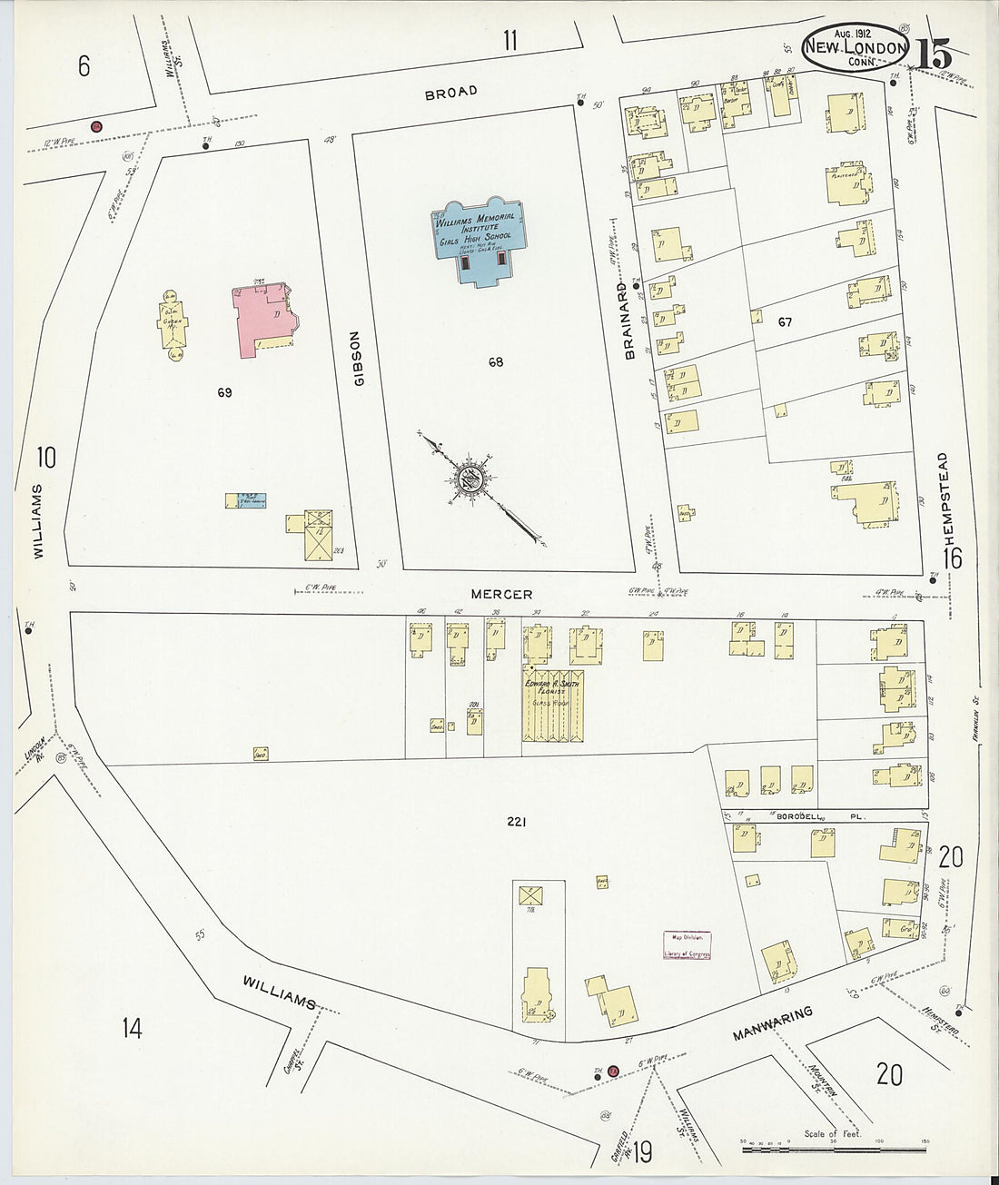 This old map of New London, New London County, Connecticut was created by Sanborn Map Company in 1912