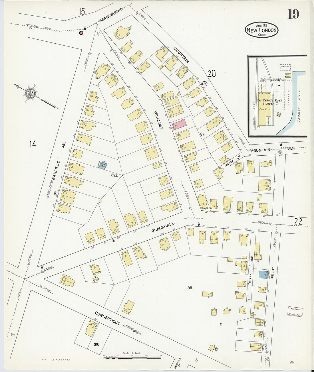 This old map of New London, New London County, Connecticut was created by Sanborn Map Company in 1912