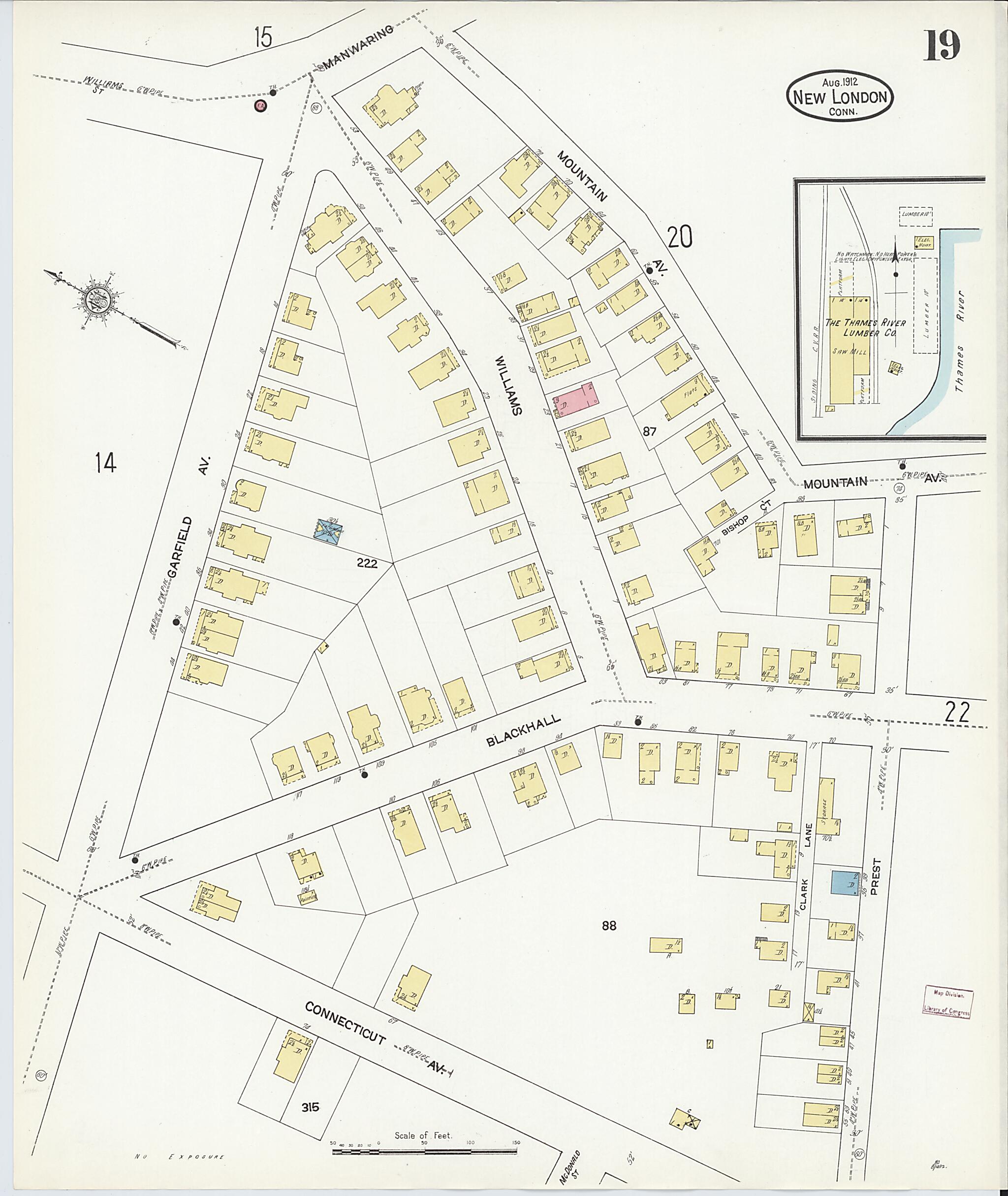 This old map of New London, New London County, Connecticut was created by Sanborn Map Company in 1912