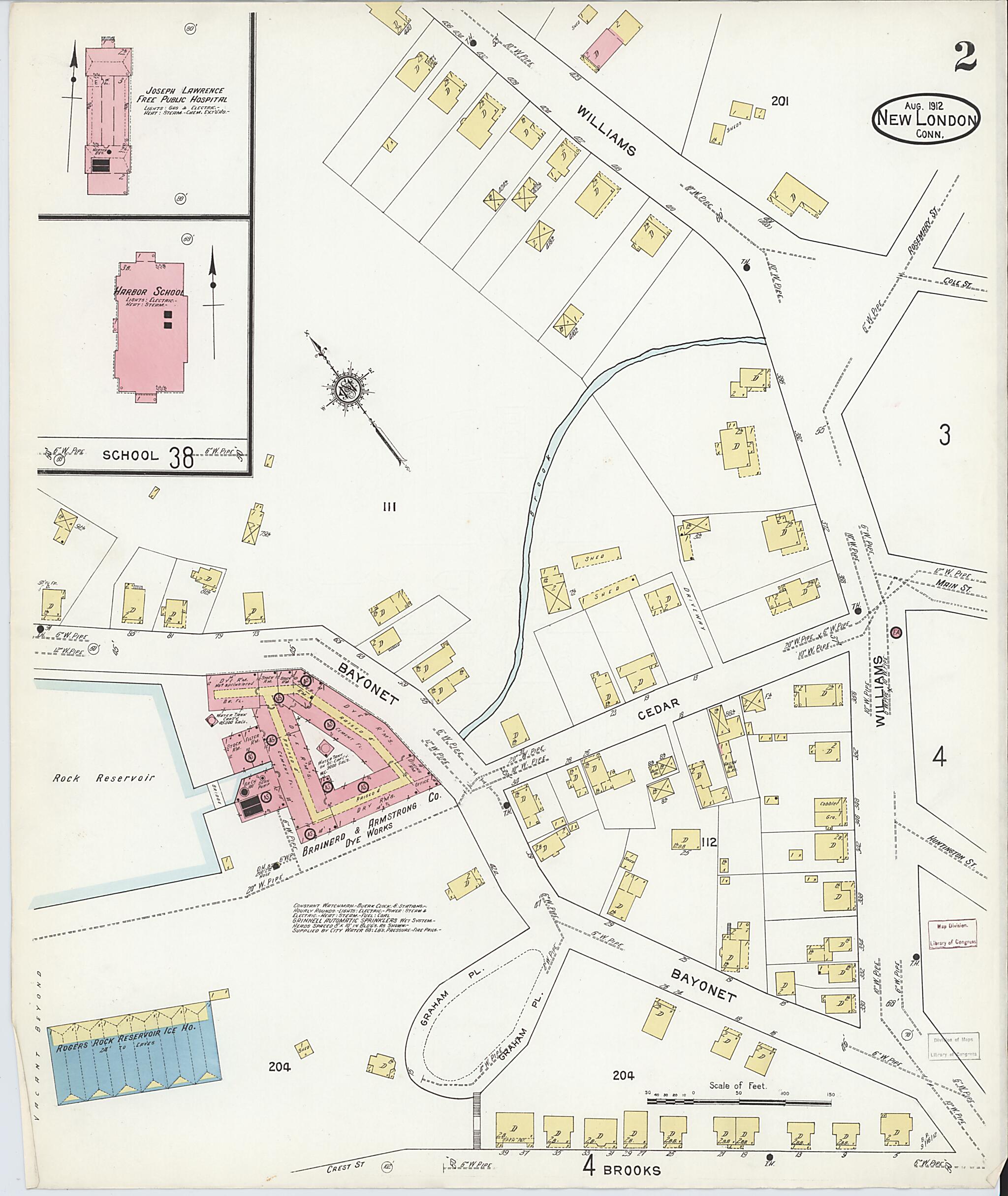 This old map of New London, New London County, Connecticut was created by Sanborn Map Company in 1912