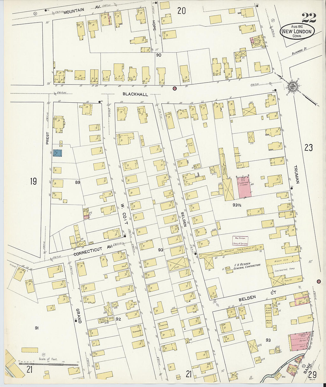 This old map of New London, New London County, Connecticut was created by Sanborn Map Company in 1912