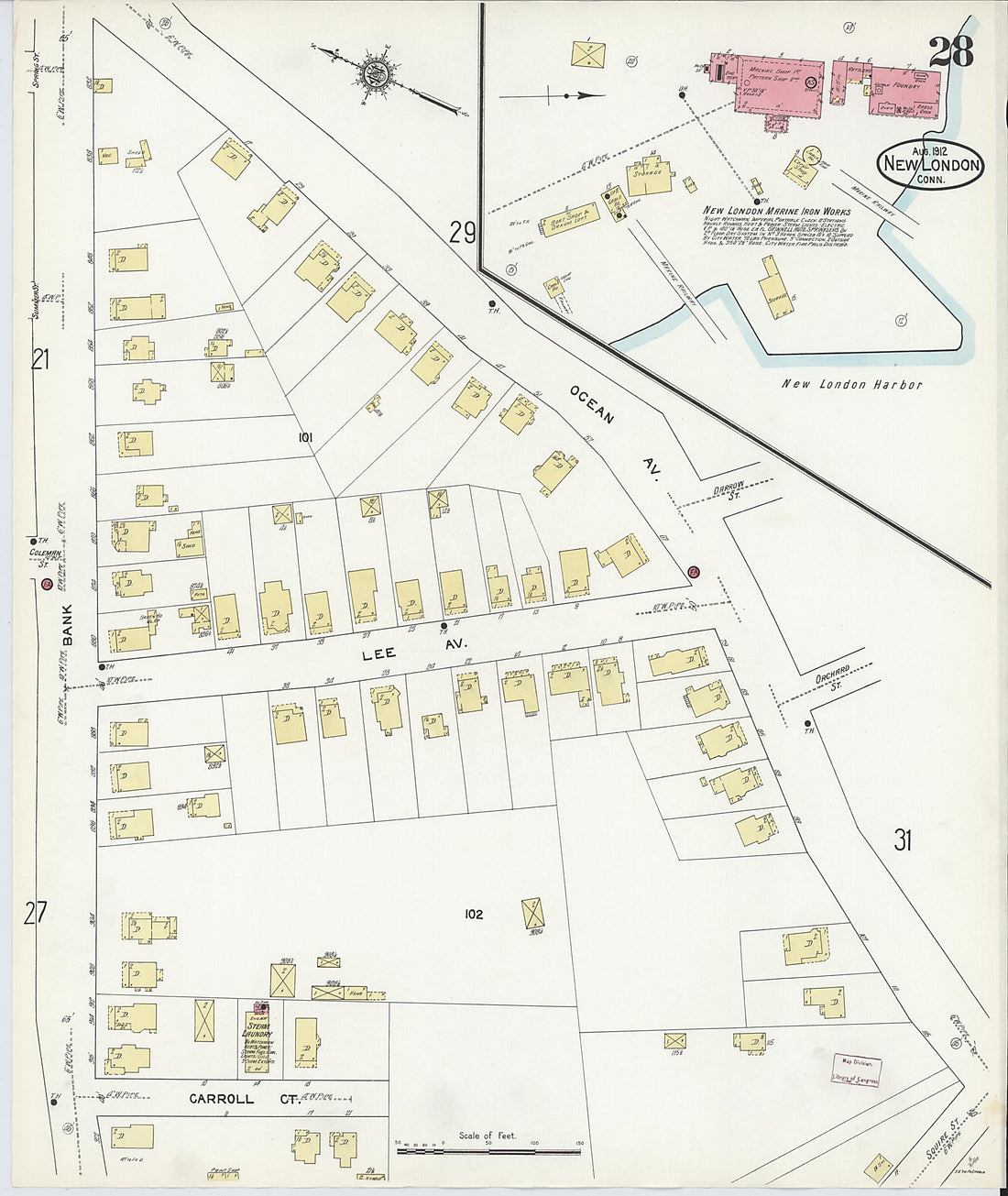 This old map of New London, New London County, Connecticut was created by Sanborn Map Company in 1912