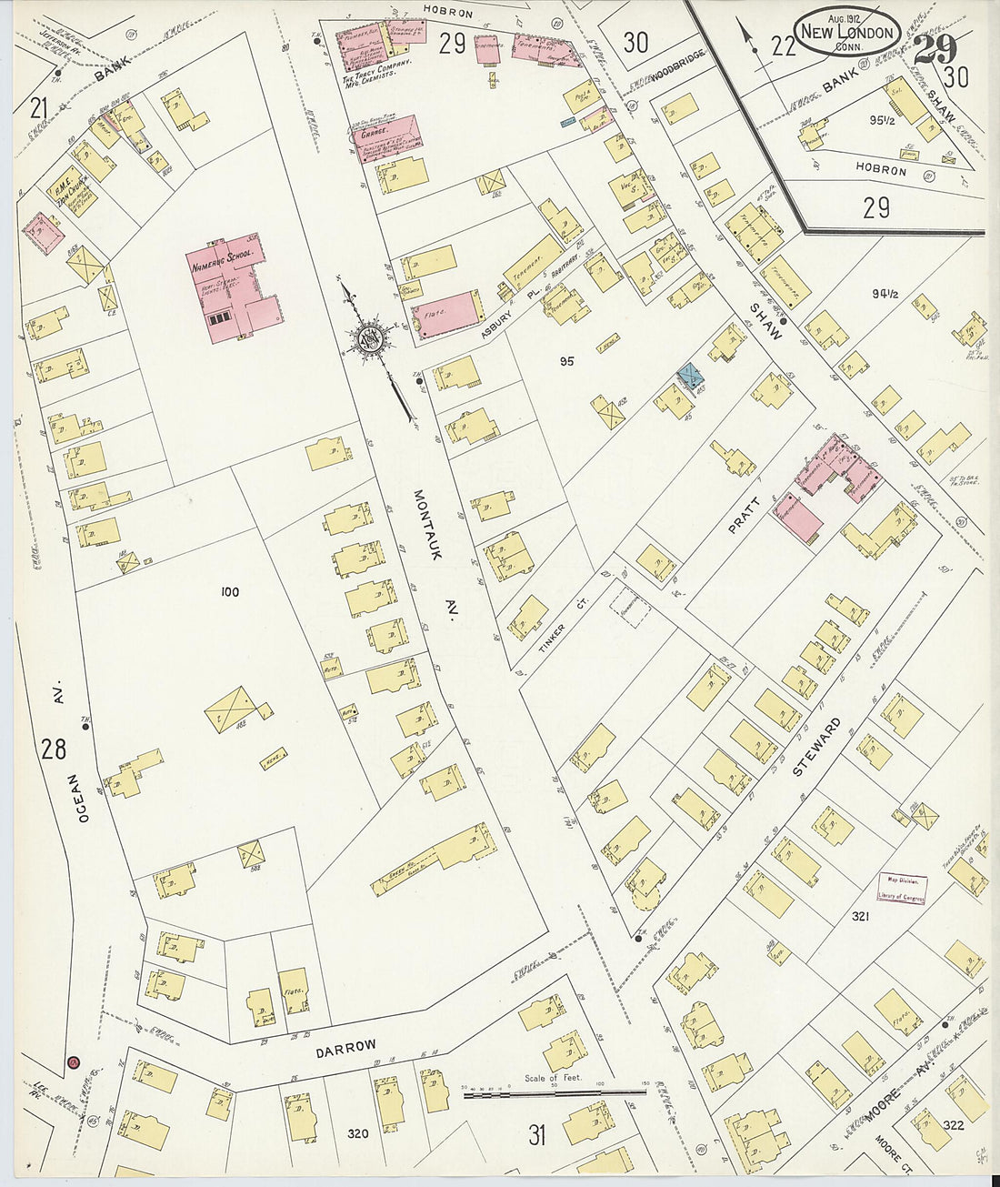 This old map of New London, New London County, Connecticut was created by Sanborn Map Company in 1912