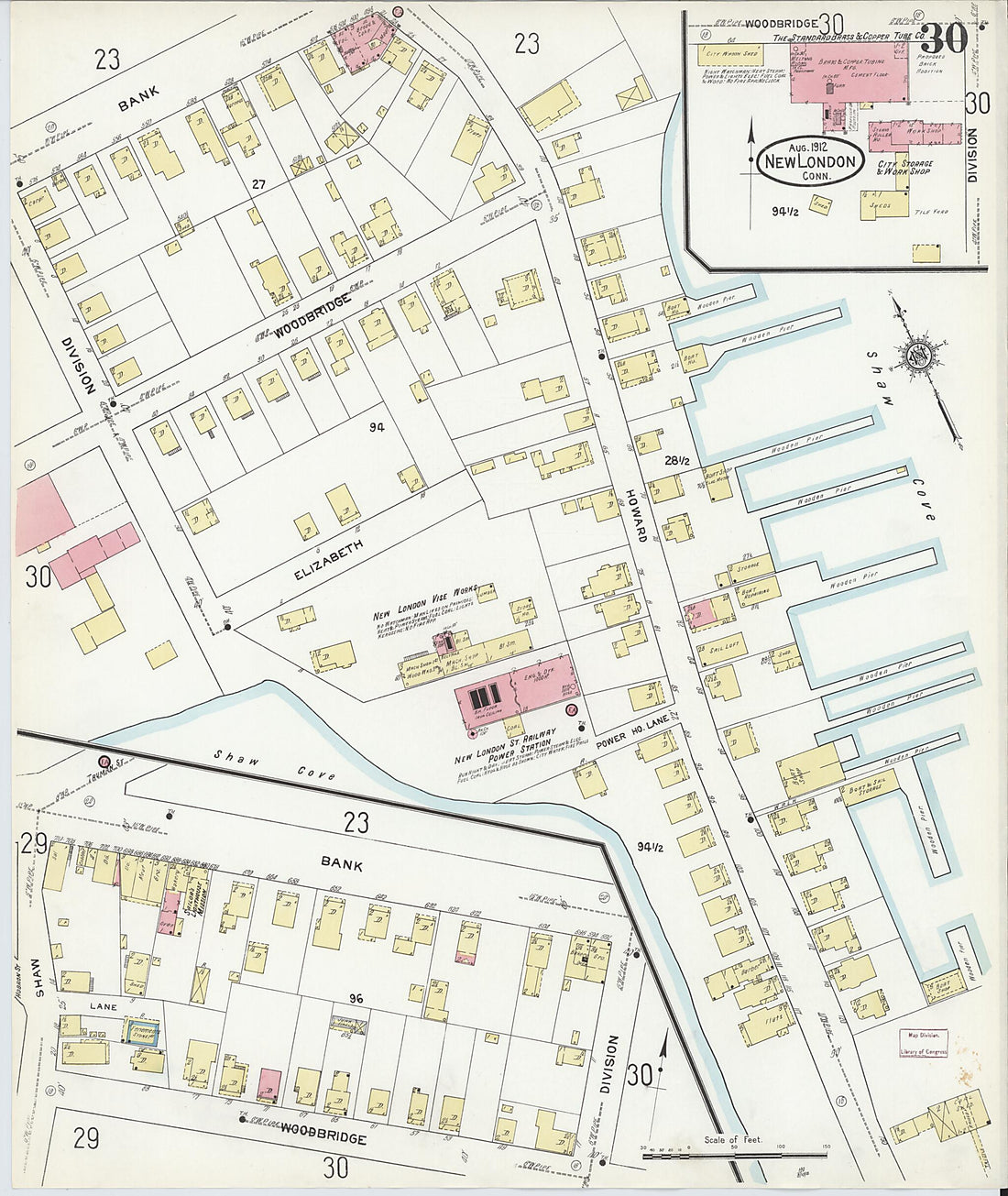 This old map of New London, New London County, Connecticut was created by Sanborn Map Company in 1912