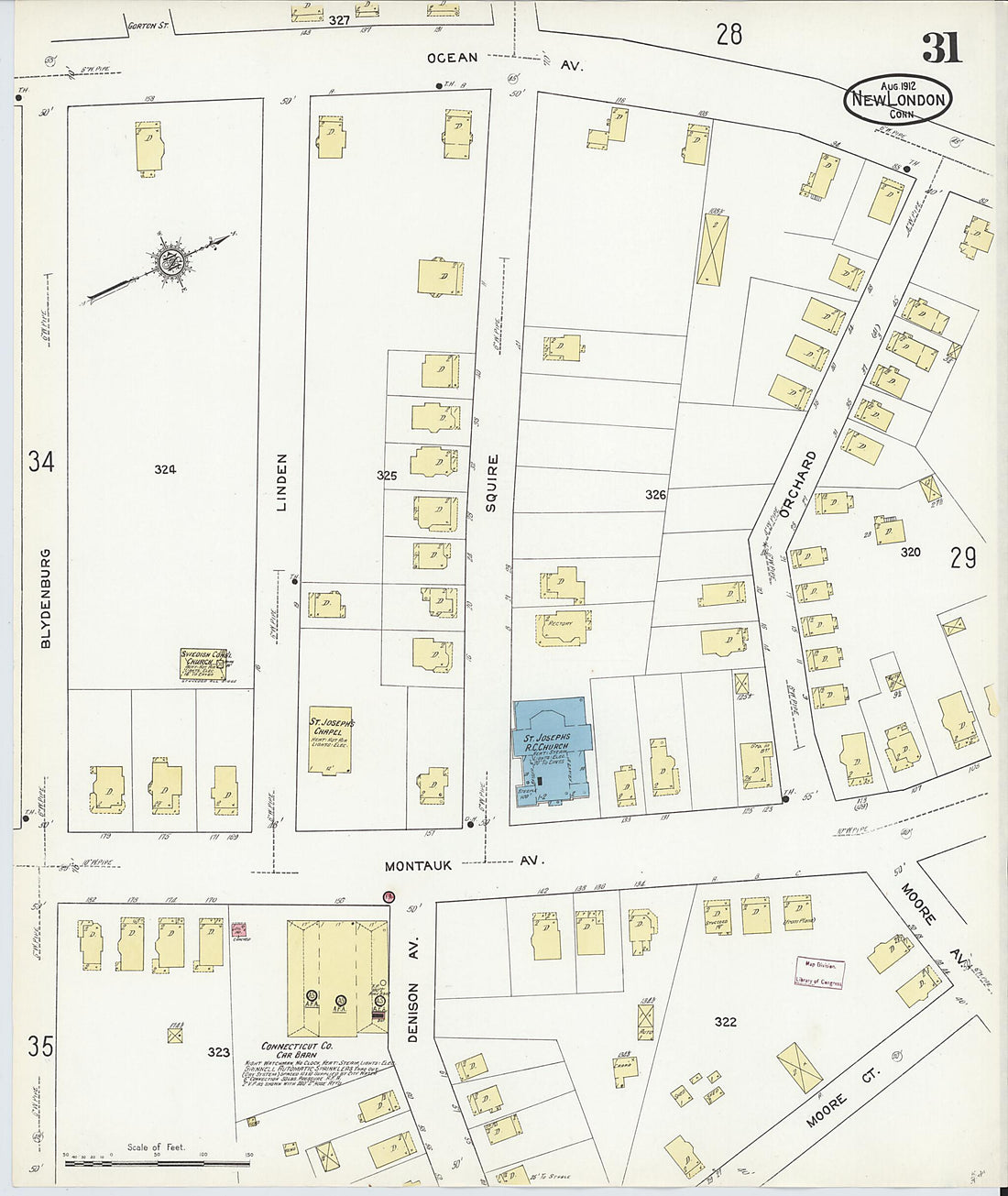 This old map of New London, New London County, Connecticut was created by Sanborn Map Company in 1912