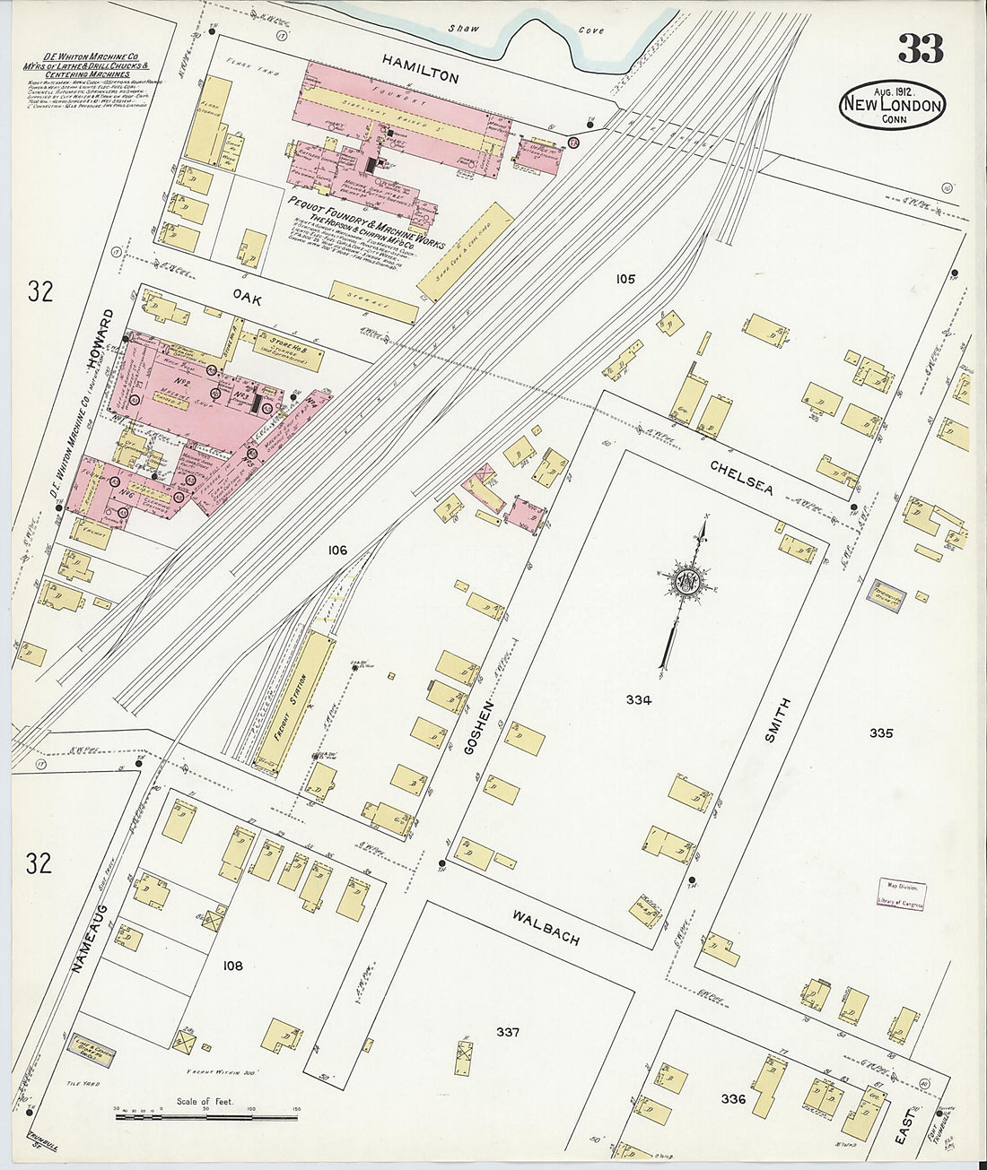 This old map of New London, New London County, Connecticut was created by Sanborn Map Company in 1912
