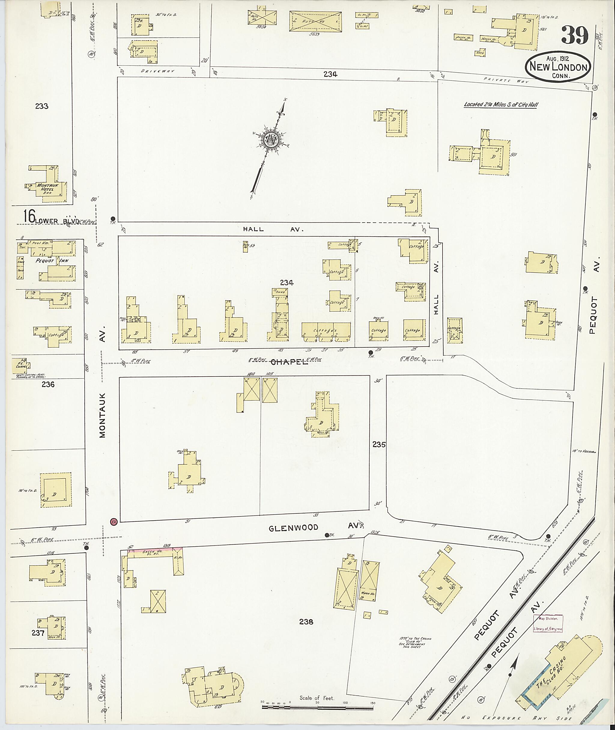 This old map of New London, New London County, Connecticut was created by Sanborn Map Company in 1912