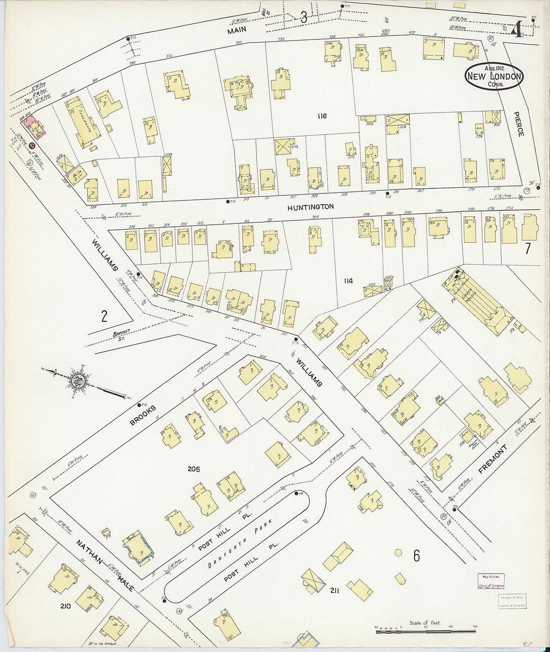 This old map of New London, New London County, Connecticut was created by Sanborn Map Company in 1912