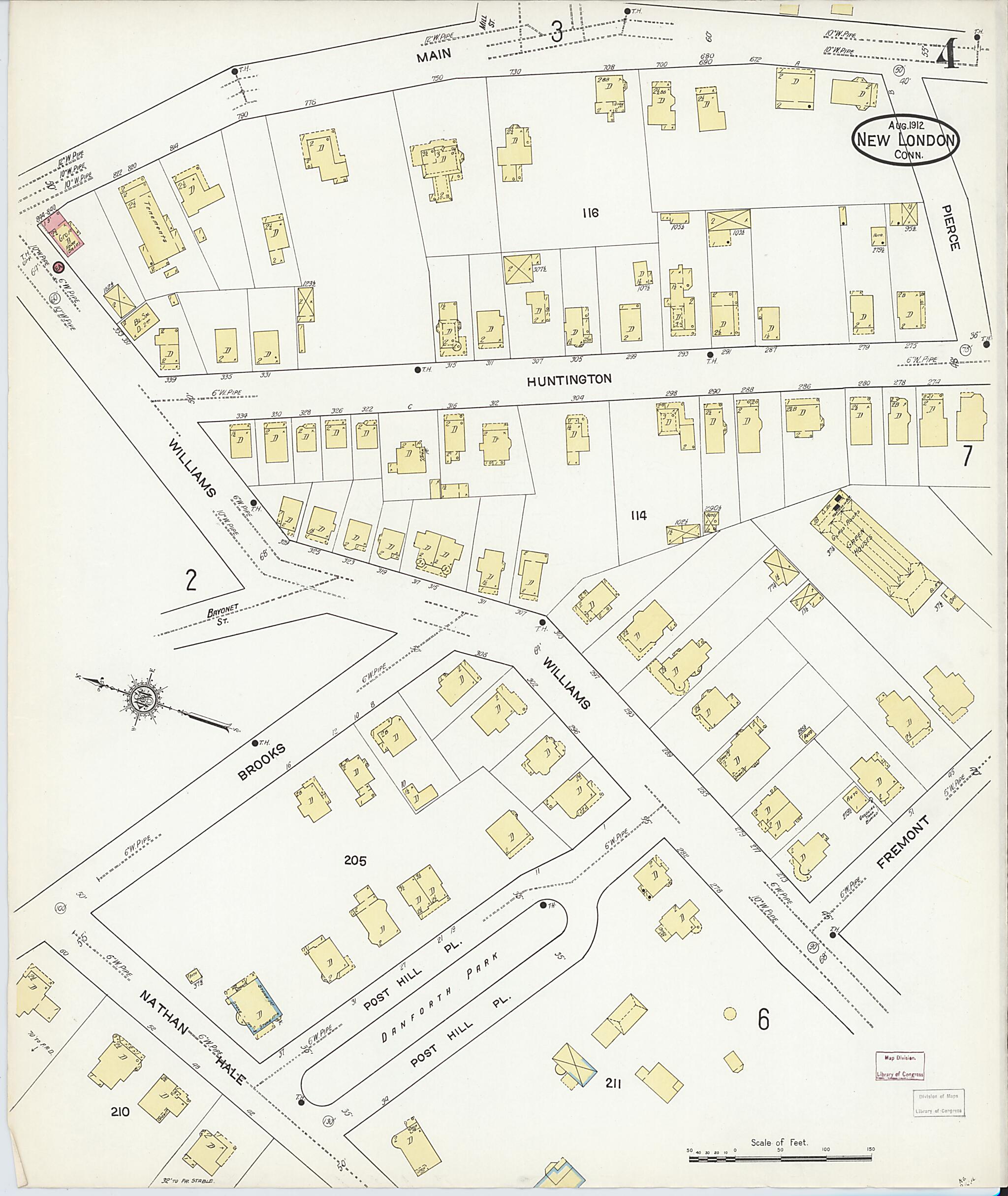 This old map of New London, New London County, Connecticut was created by Sanborn Map Company in 1912