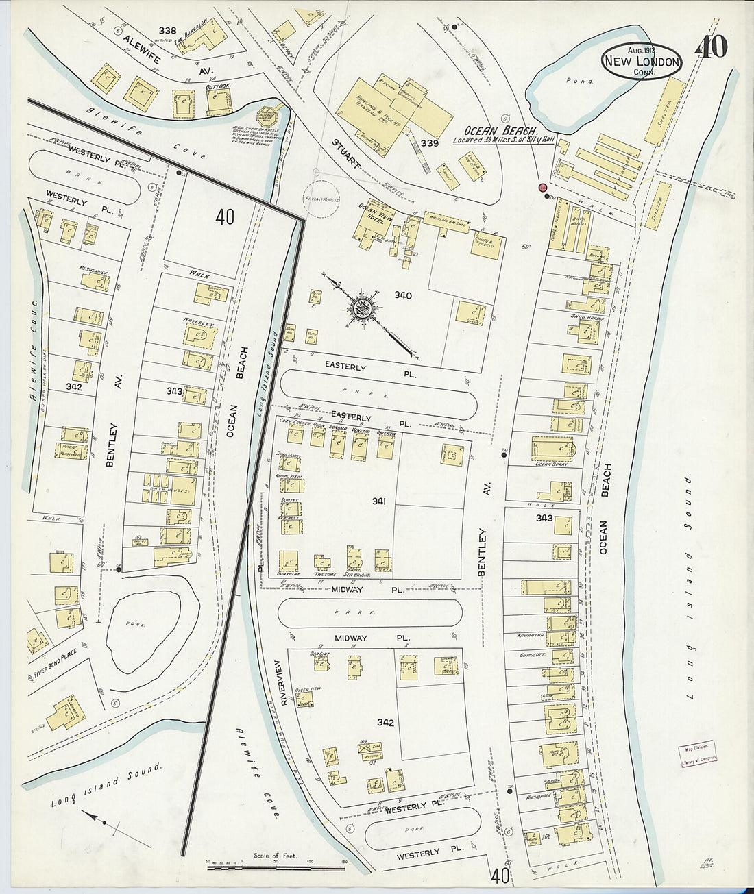 This old map of New London, New London County, Connecticut was created by Sanborn Map Company in 1912